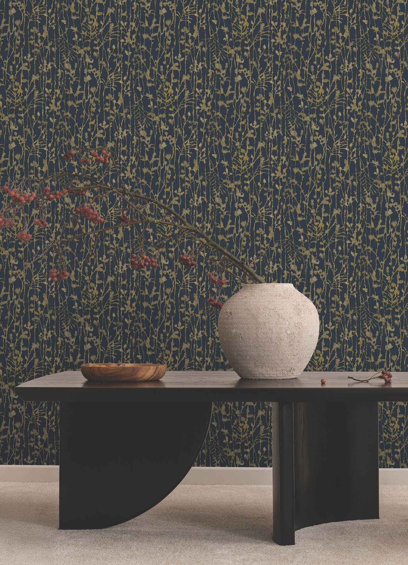 Filigree Navy Abstract Wallpaper - York Wallcoverings - VR1561