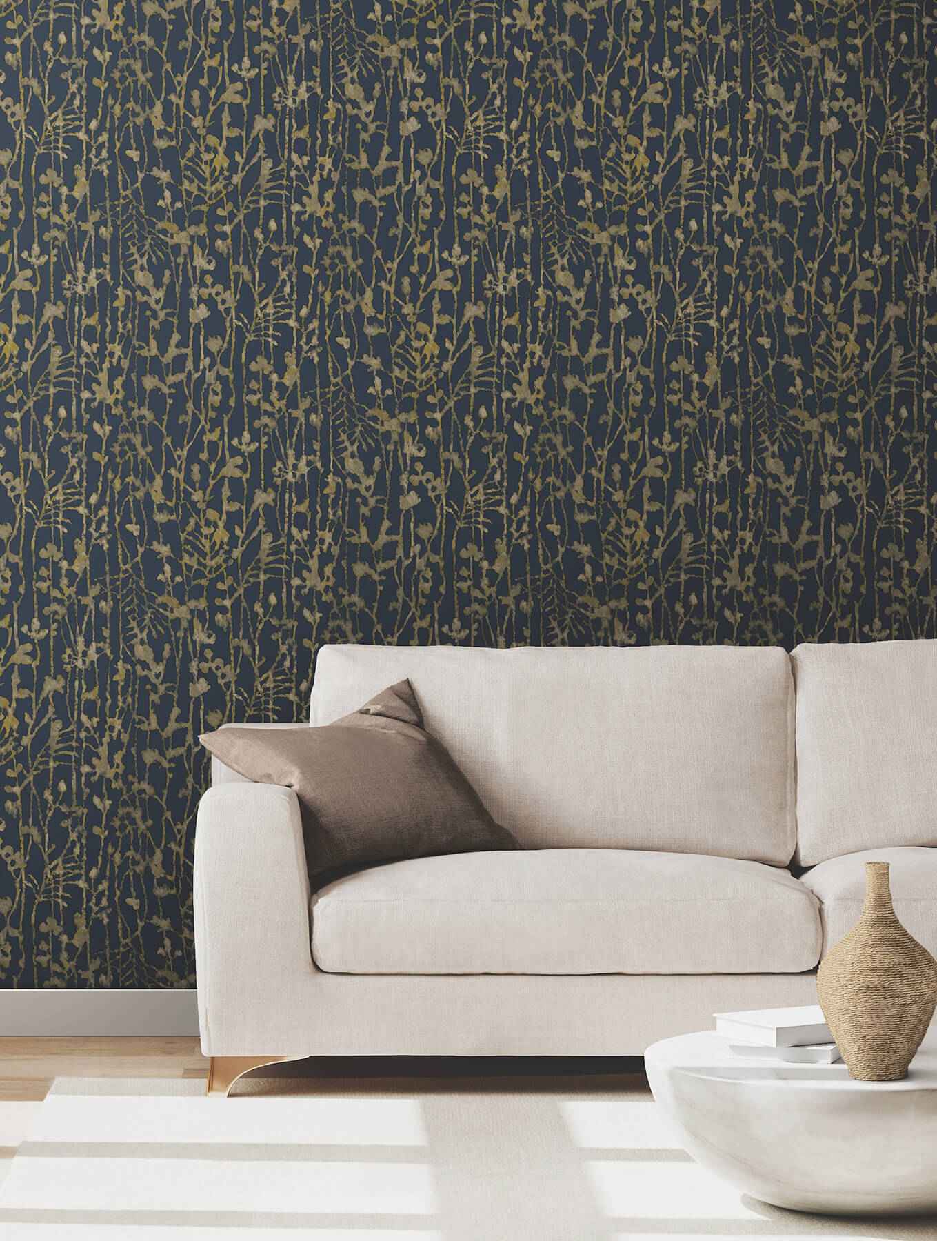 Filigree Navy Abstract Wallpaper - York Wallcoverings - VR1561 - York Wallcoverings Wallpaper