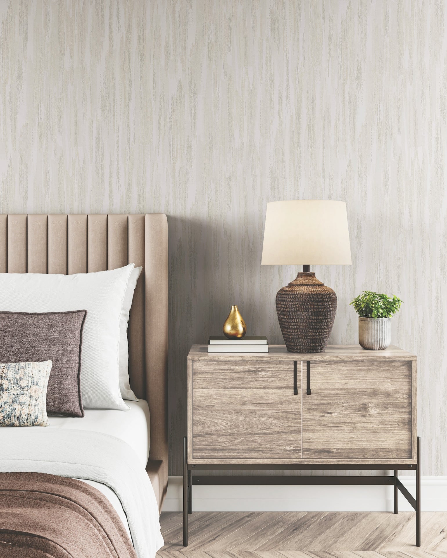 Tribeca White Texture Stripe Wallpaper - York Wallcoverings - VR1522 - York Wallcoverings Wallpaper