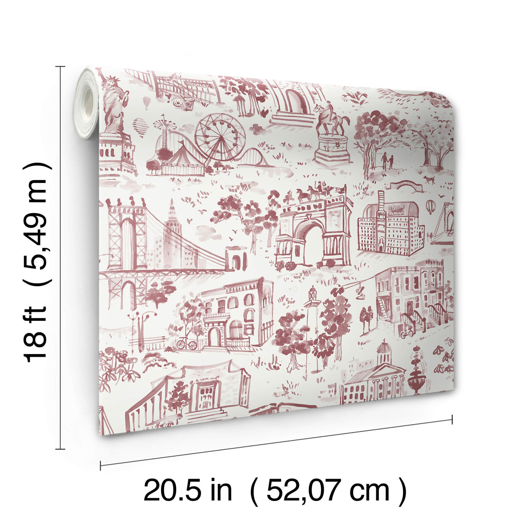 toile-de-new-york-brick-peel-and-stick-wallpaper-york-wallcoverings-bbs6545 - York Wallcoverings Wallpaper