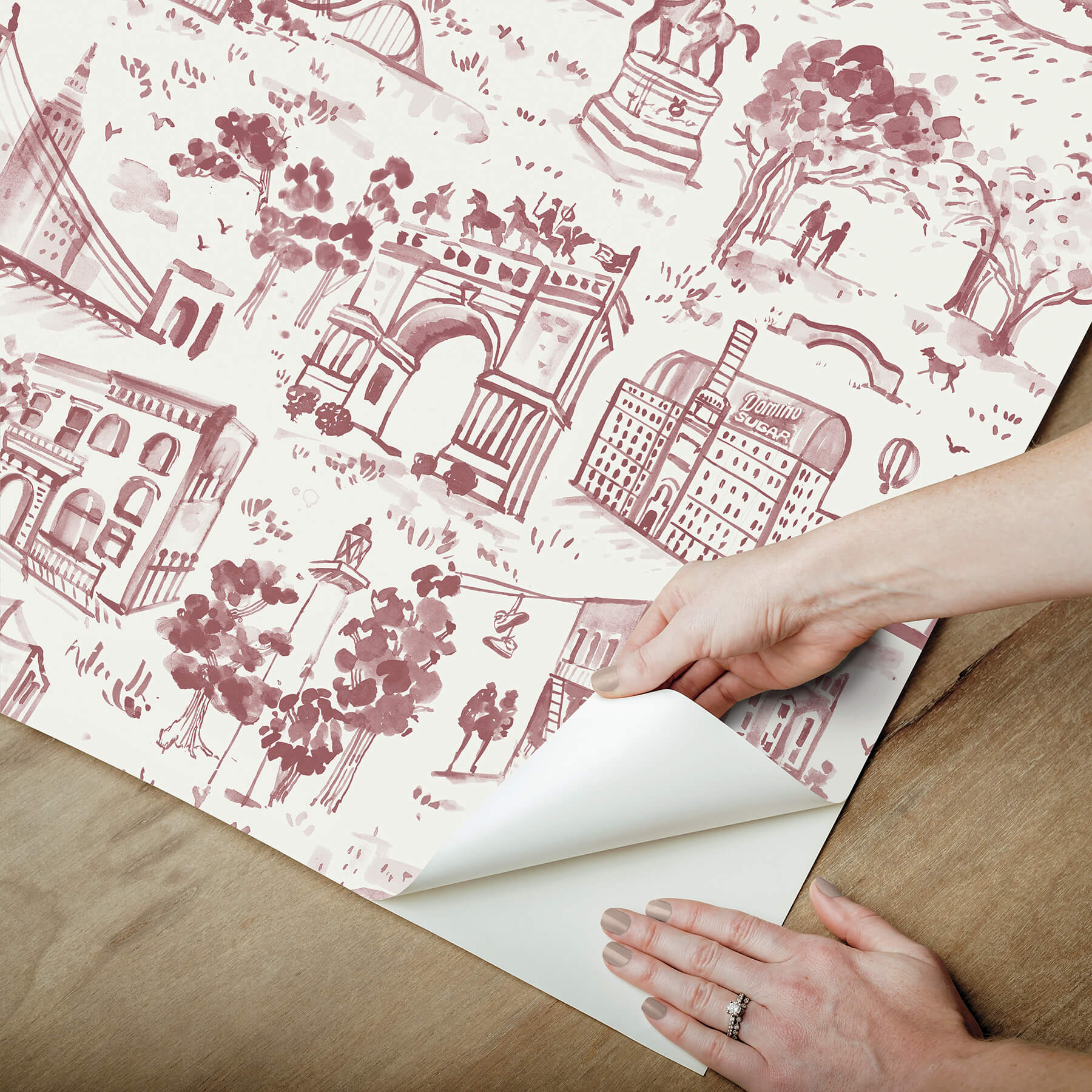 toile-de-new-york-brick-peel-and-stick-wallpaper-york-wallcoverings-bbs6545 - York Wallcoverings Wallpaper