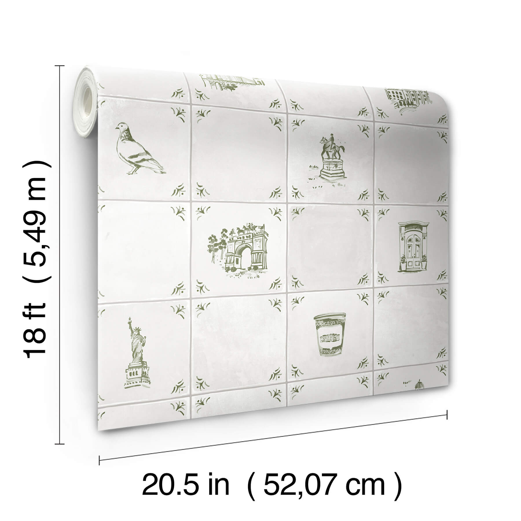 brooklyn-delft-ivy-peel-and-stick-wallpaper-york-wallcoverings-bbs6548 - York Wallcoverings Wallpaper