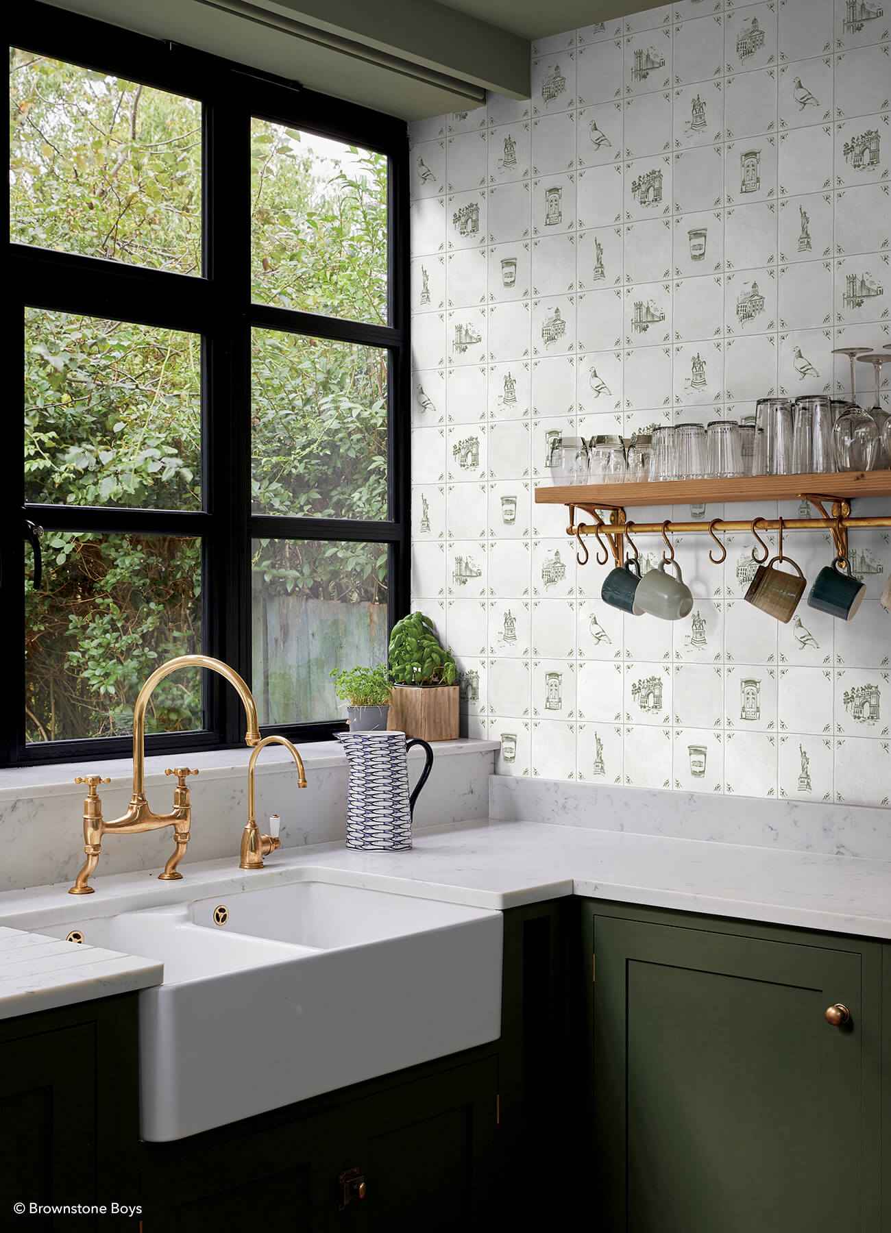 Brooklyn Delft Ivy Peel and Stick Wallpaper - York Wallcoverings - BBS6548 - York Wallcoverings Wallpaper