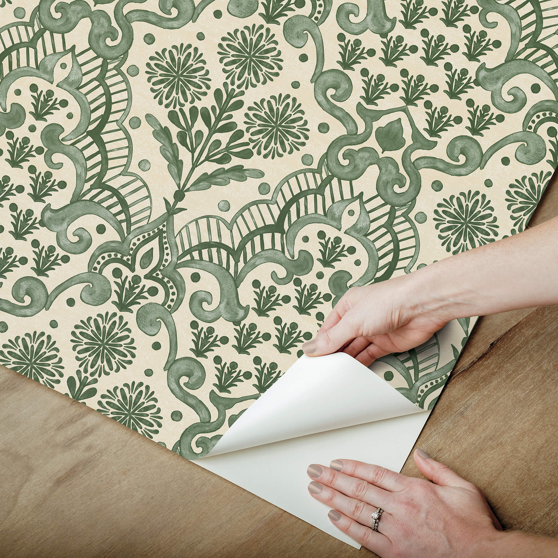 brownstone-blooms-forest-peel-and-stick-wallpaper-york-wallcoverings-bbs6549 - York Wallcoverings Wallpaper