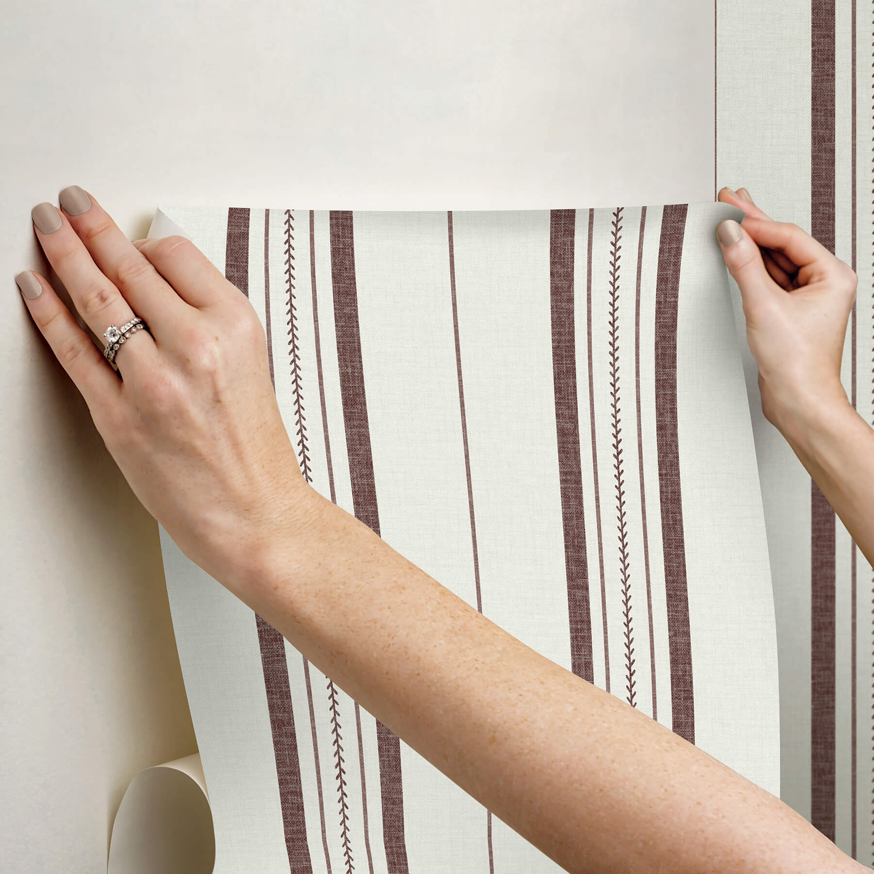 townhouse-stripe-maroon-peel-and-stick-wallpaper-york-wallcoverings-bbs6553 - York Wallcoverings Wallpaper