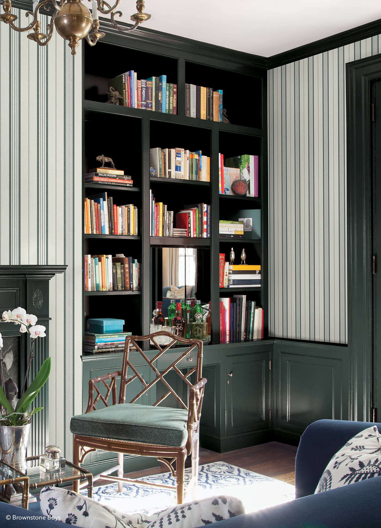 townhouse-stripe-dusk-peel-and-stick-wallpaper-york-wallcoverings-bbs6554 - York Wallcoverings Wallpaper