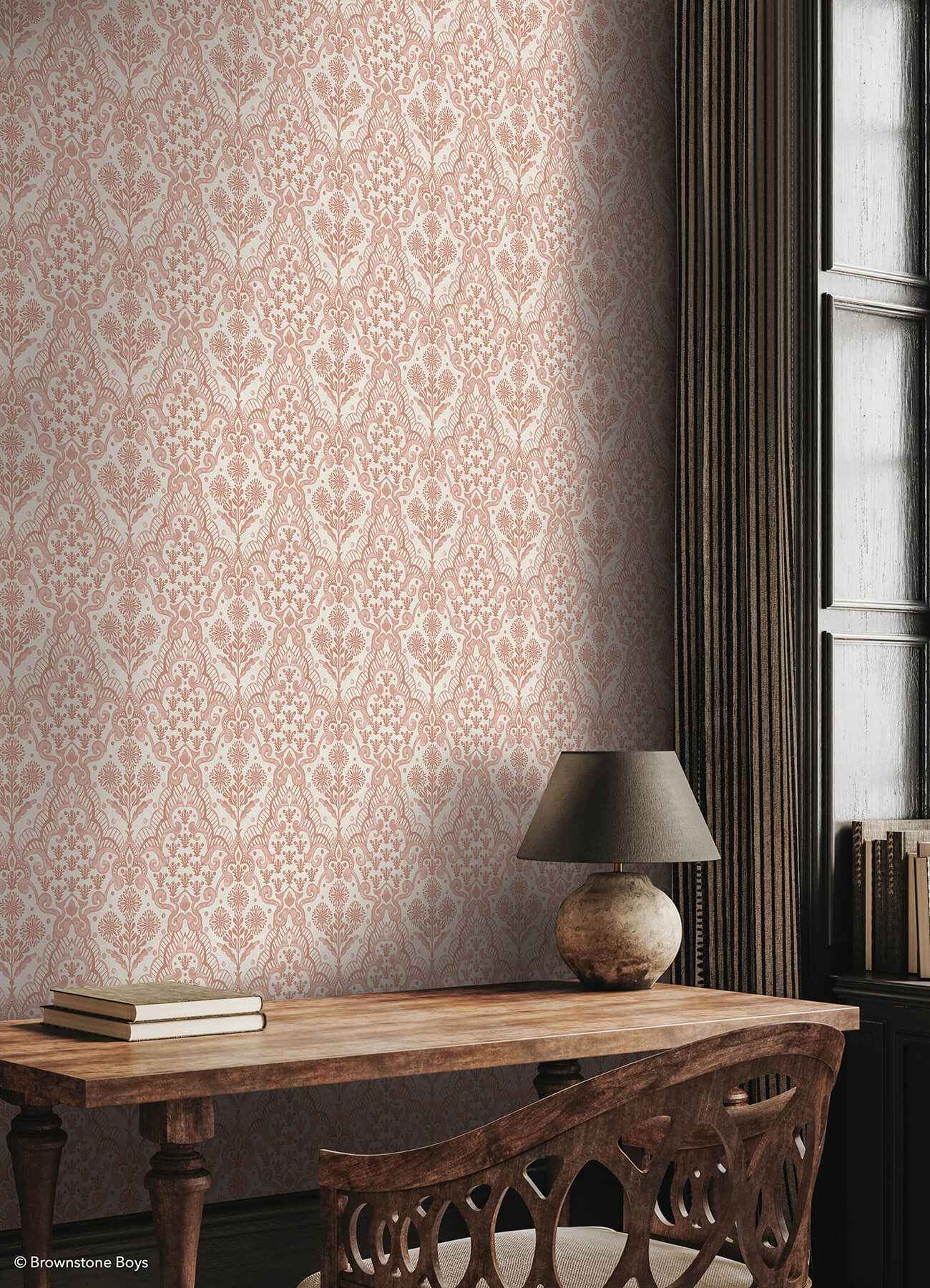 Brownstone Blooms Clay Peel and Stick Wallpaper - York Wallcoverings - BBS6555 - York Wallcoverings Wallpaper