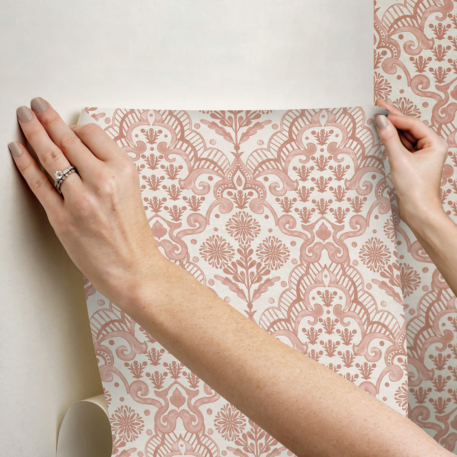brownstone-blooms-clay-peel-and-stick-wallpaper-york-wallcoverings-bbs6555 - York Wallcoverings Wallpaper