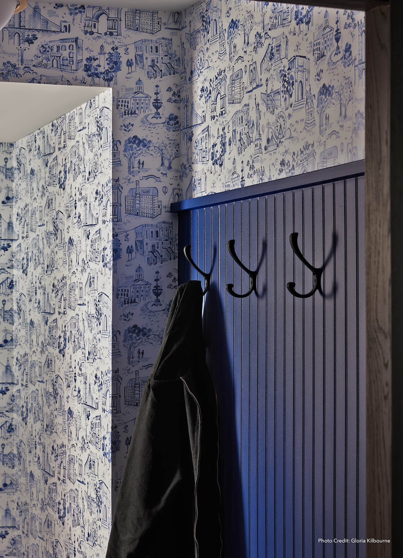 toile-de-new-york-navy-peel-and-stick-wallpaper-york-wallcoverings-bbs6544 - York Wallcoverings Wallpaper