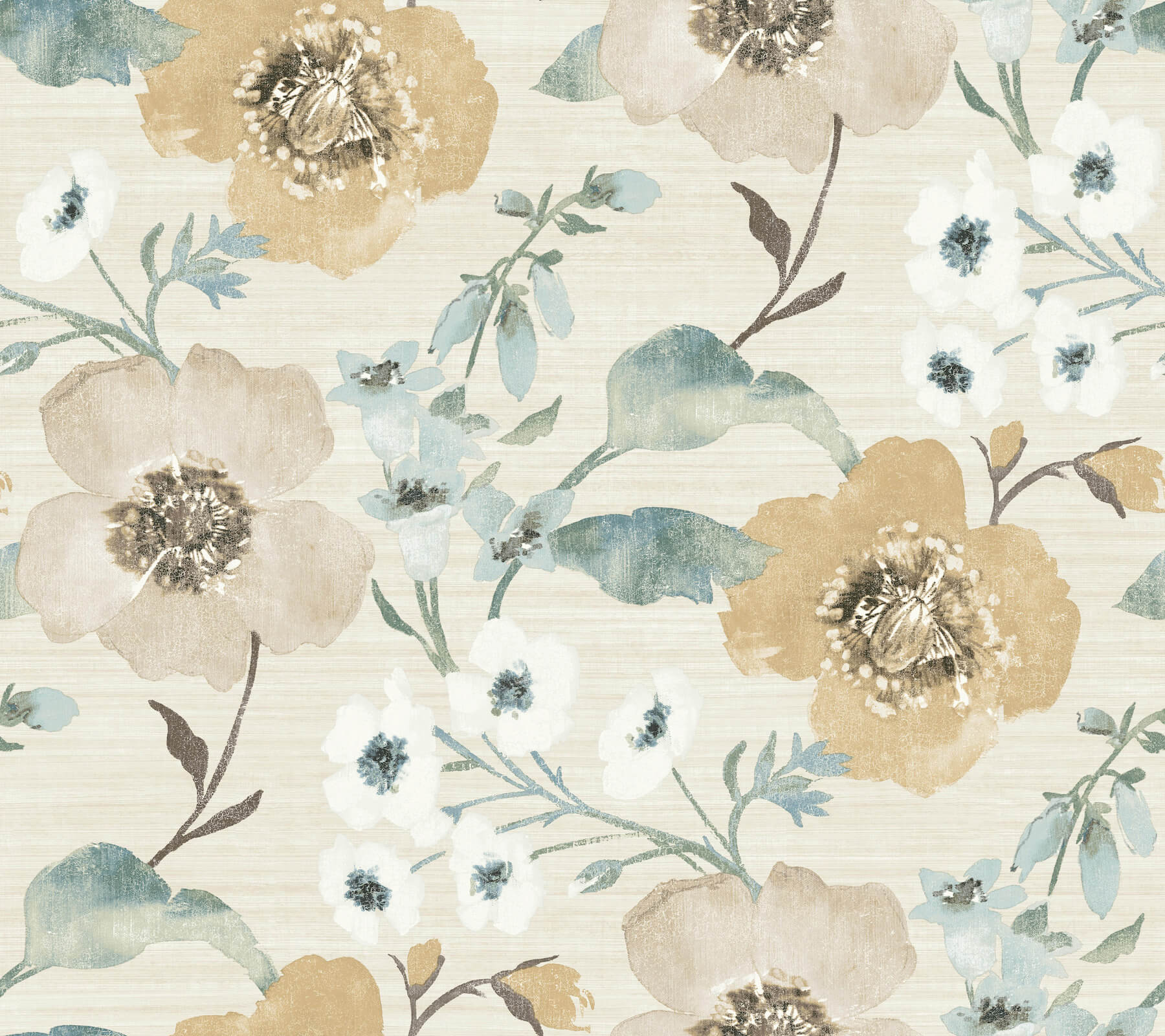 evelyn-wheat-floral-wallpaper-york-wallcoverings-ll3204 - York Wallcoverings Wallpaper