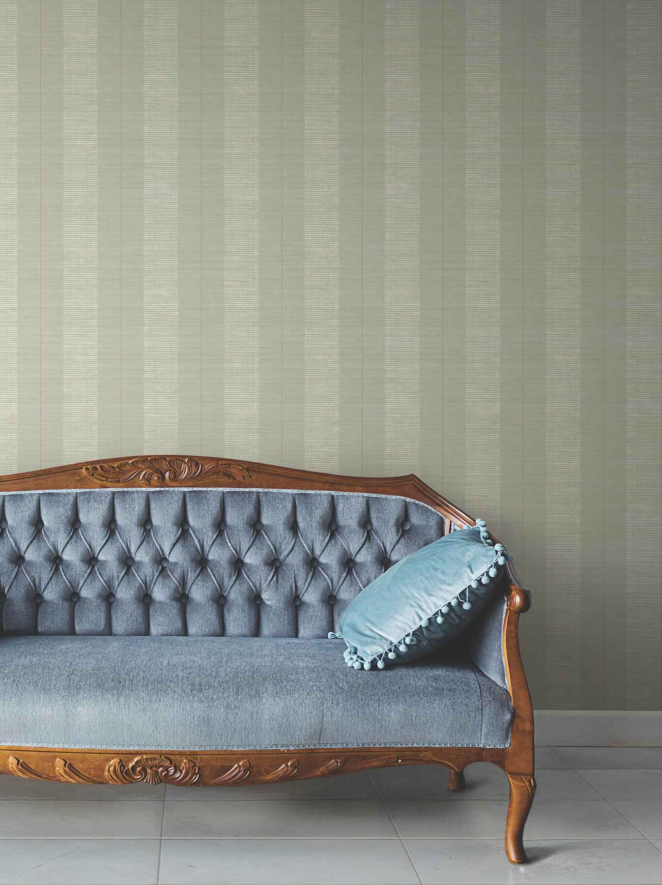 Colbert Stripe Seafoam Textured Wallpaper - York Wallcoverings - LL3206 - York Wallcoverings Wallpaper