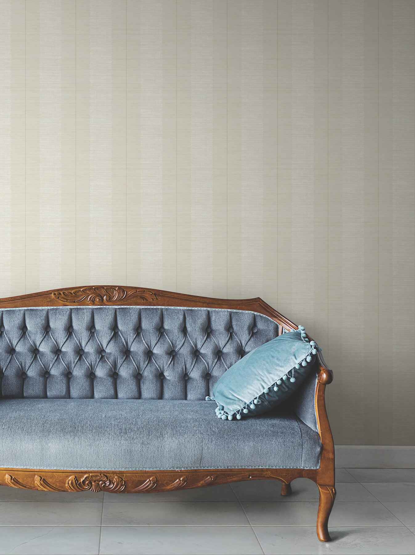 Colbert Stripe Light Grey Textured Wallpaper - York Wallcoverings - LL3207 - York Wallcoverings Wallpaper