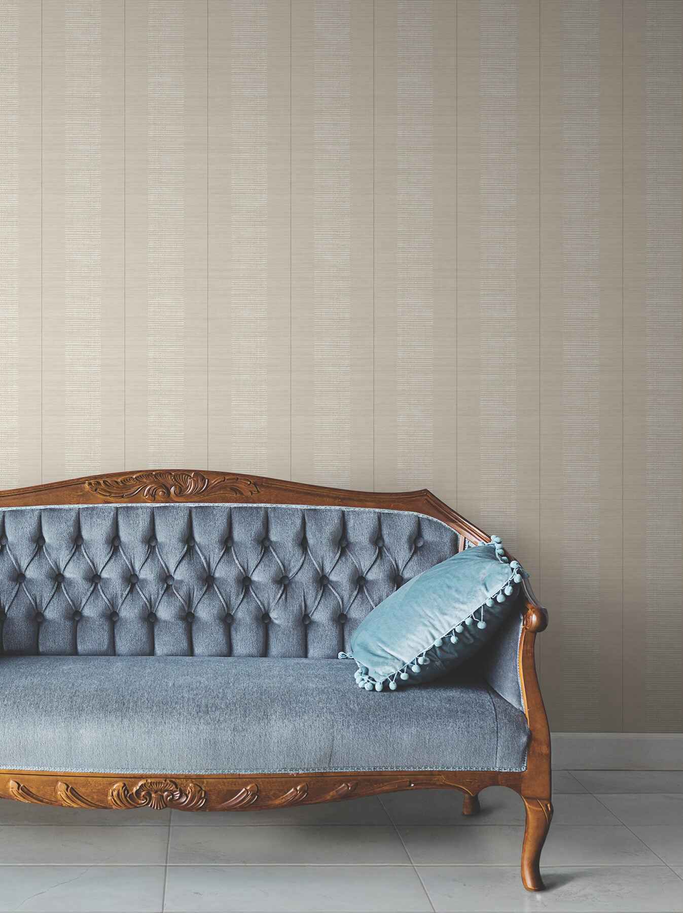 Colbert Stripe Taupe Textured Wallpaper - York Wallcoverings - LL3209 - York Wallcoverings Wallpaper