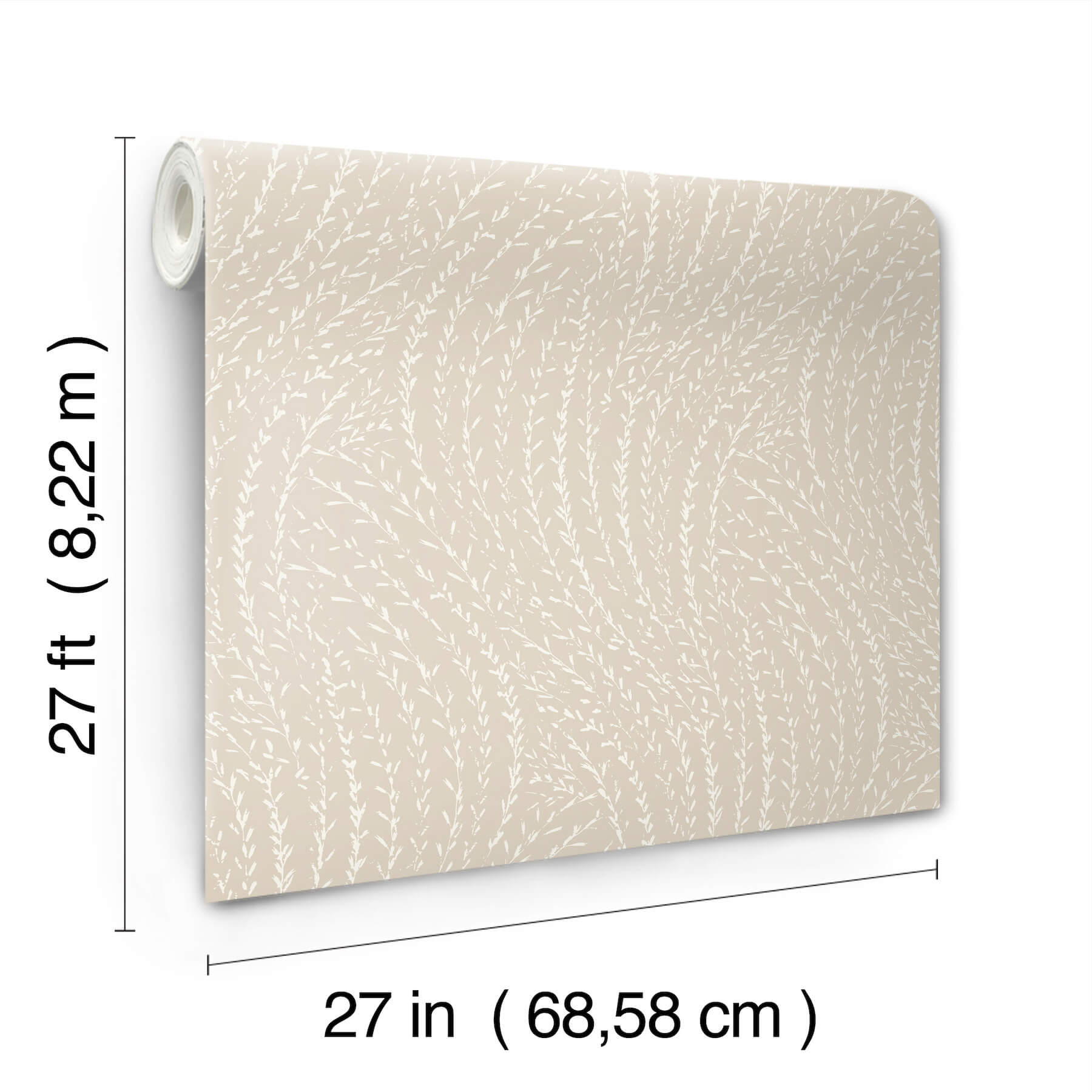 willow-song-taupe-botanical-wallpaper-york-wallcoverings-ll3218 - York Wallcoverings Wallpaper