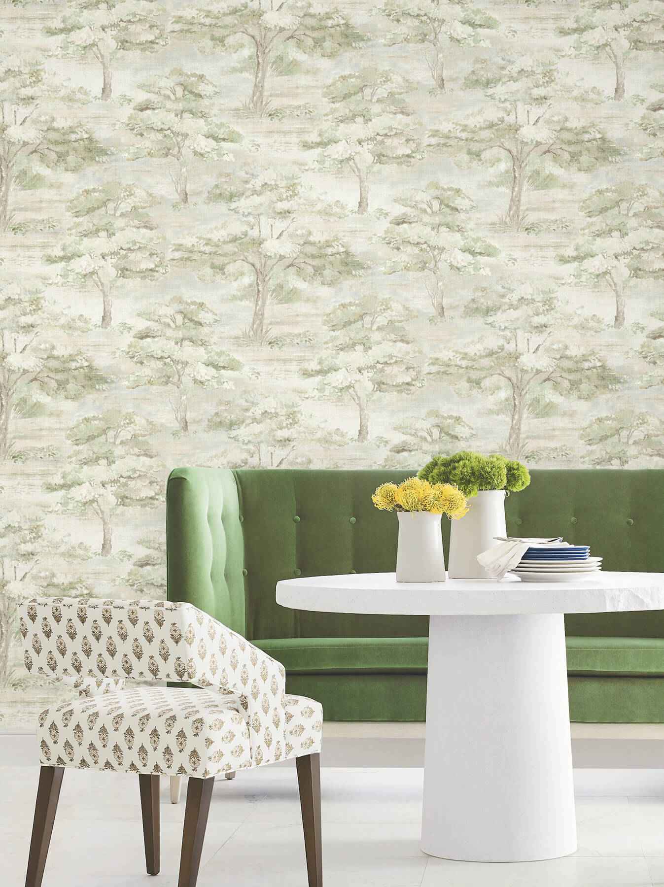 Moreno Green Woodland Wallpaper - York Wallcoverings - LL3224 - York Wallcoverings Wallpaper