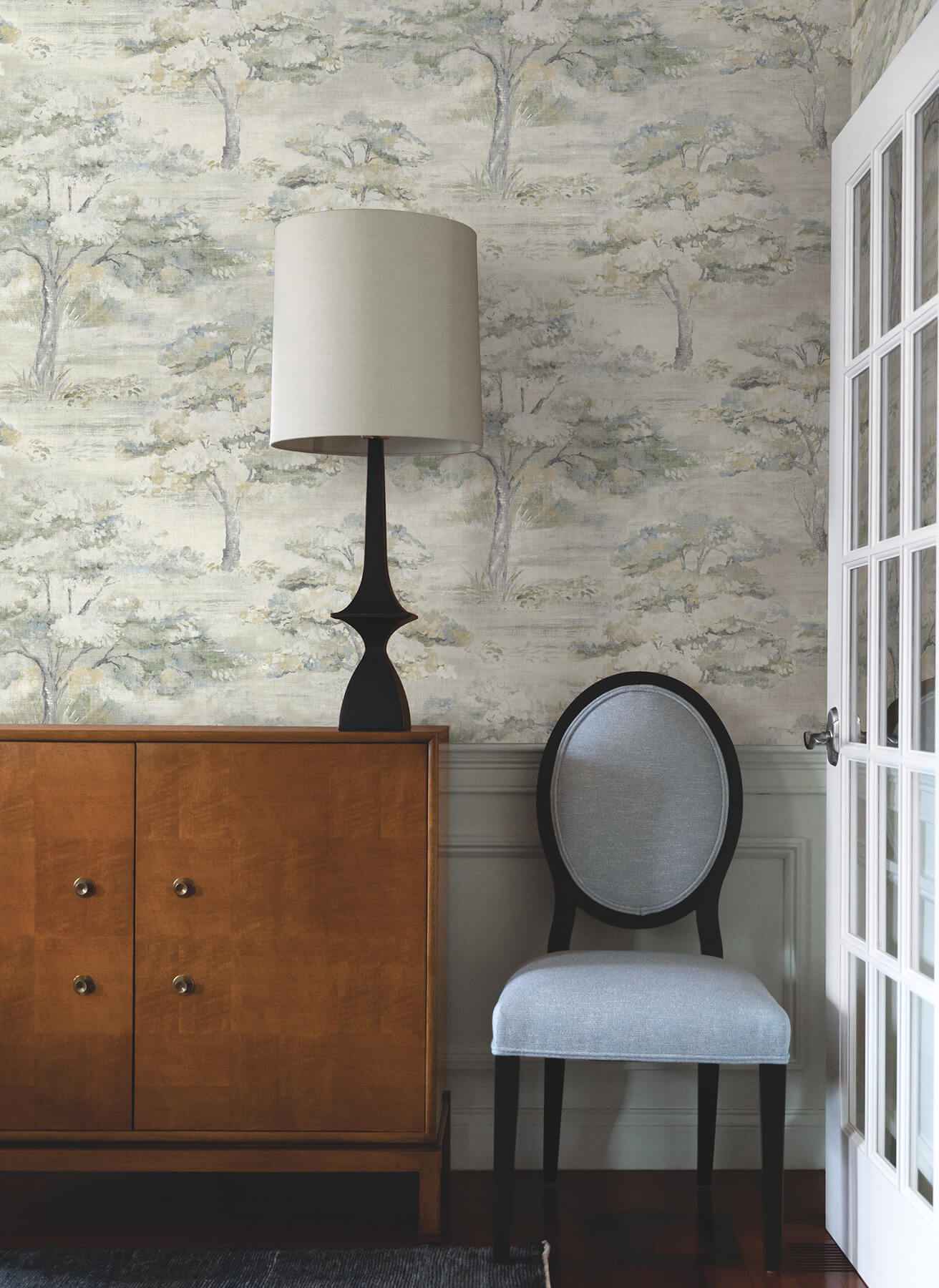 Moreno Slate Woodland Wallpaper - York Wallcoverings - LL3225