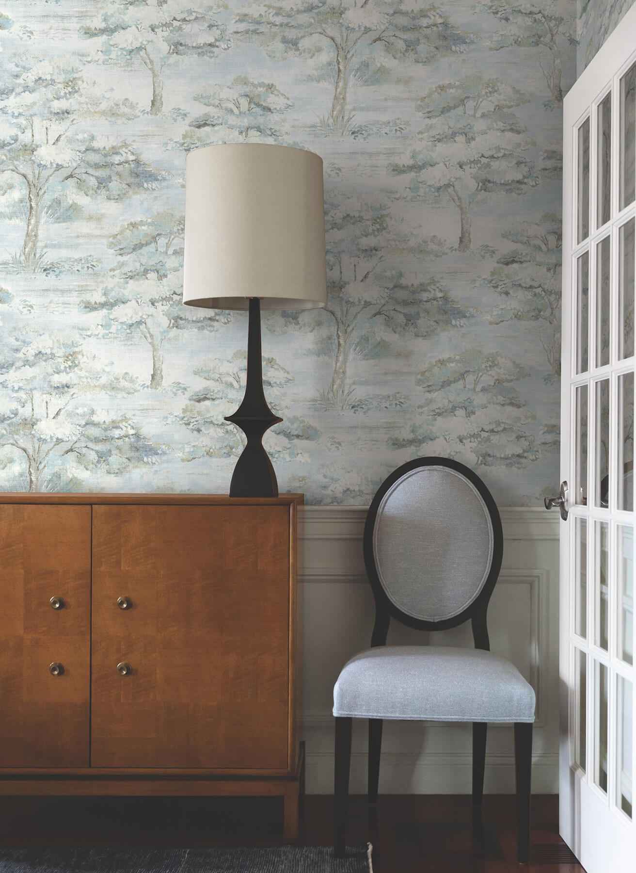 Moreno Blue Woodland Wallpaper - York Wallcoverings - LL3226 - York Wallcoverings Wallpaper
