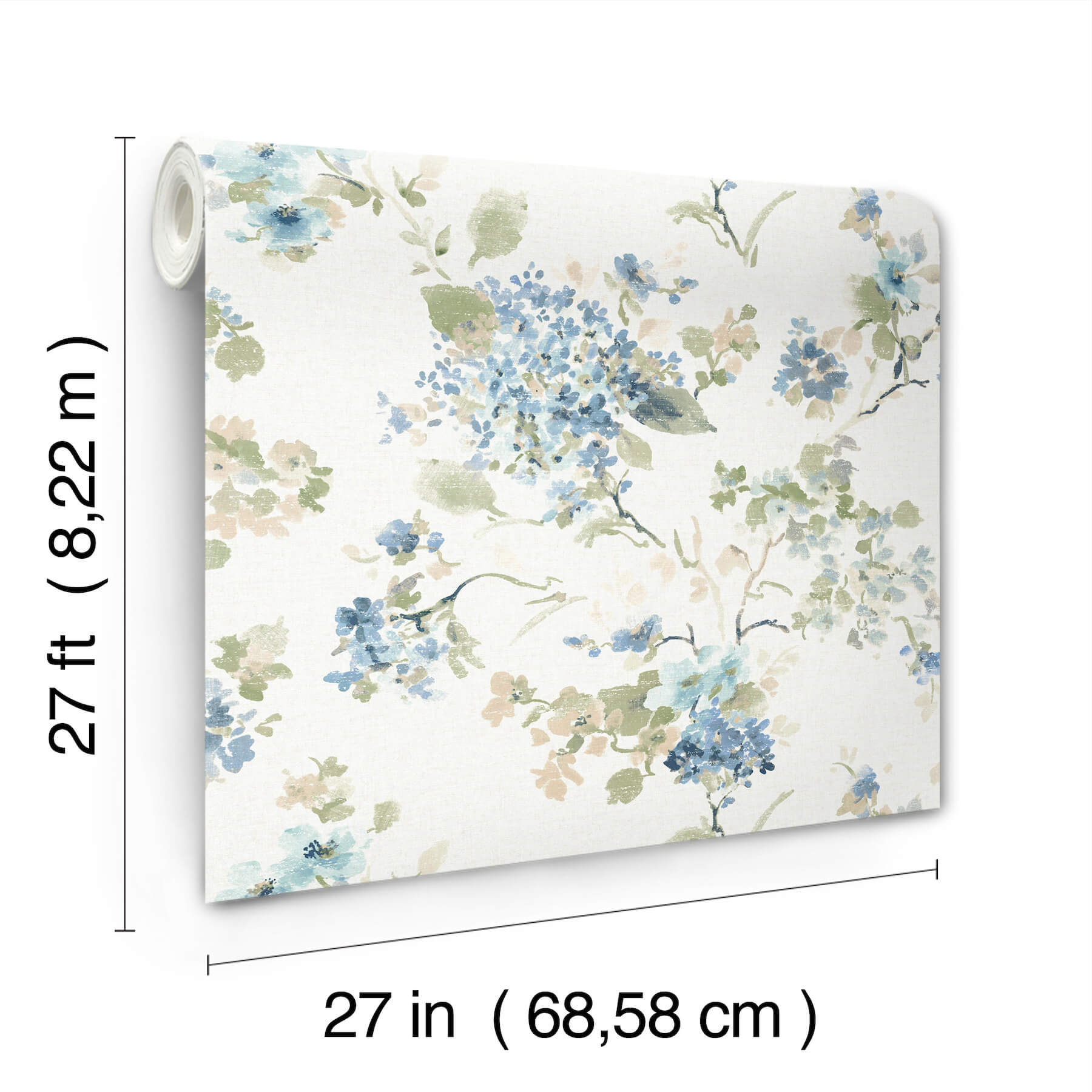 veiled-garden-sky-blue-floral-wallpaper-york-wallcoverings-ll3229 - York Wallcoverings Wallpaper