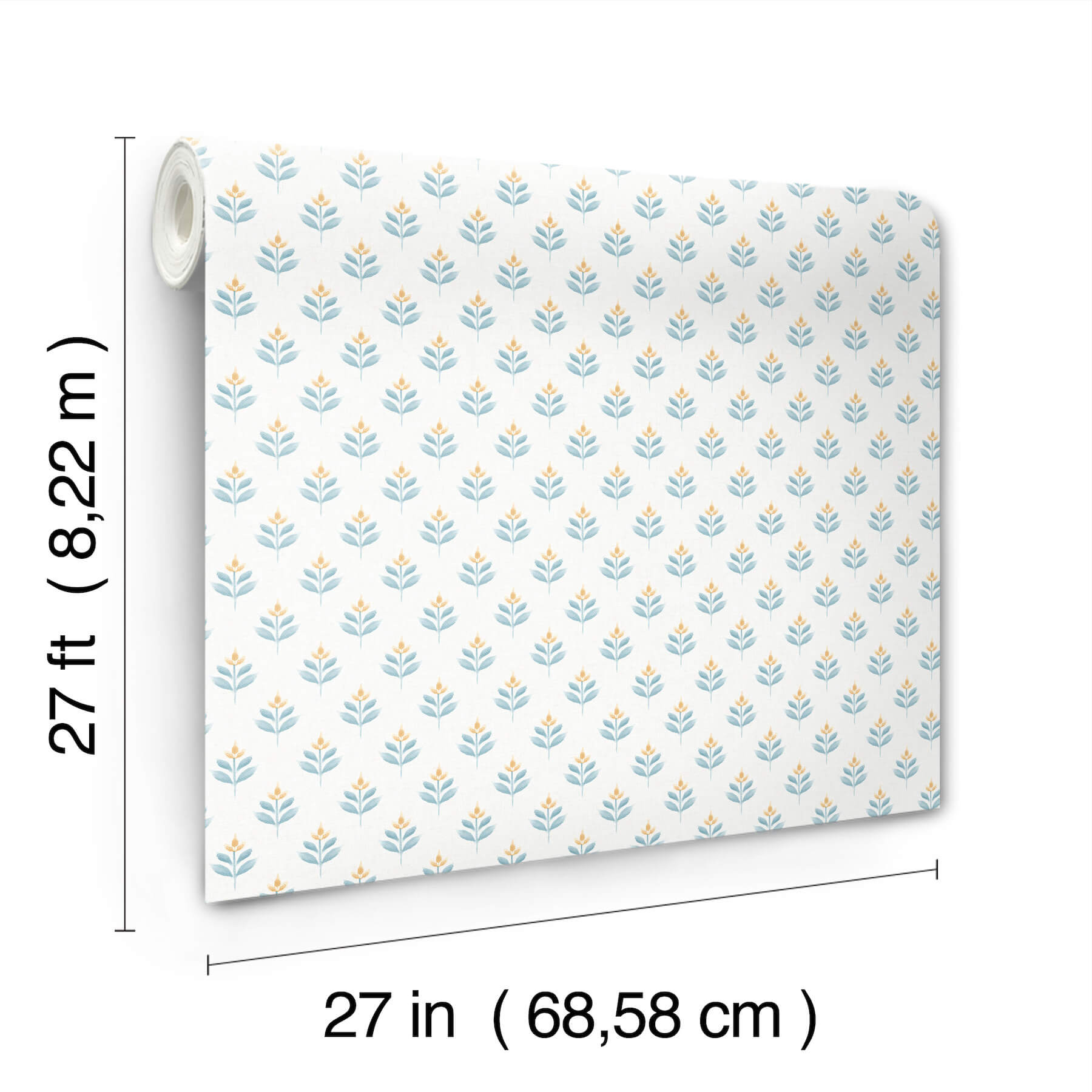 serene-villa-teal-floral-stamp-wallpaper-york-wallcoverings-ll3233 - York Wallcoverings Wallpaper