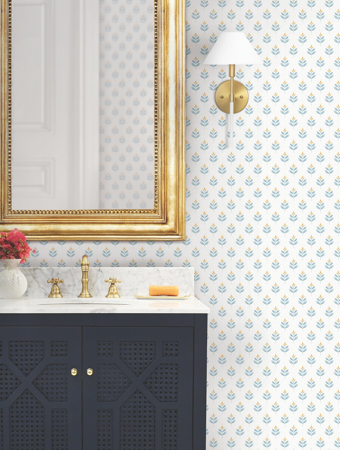 serene-villa-teal-floral-stamp-wallpaper-york-wallcoverings-ll3233