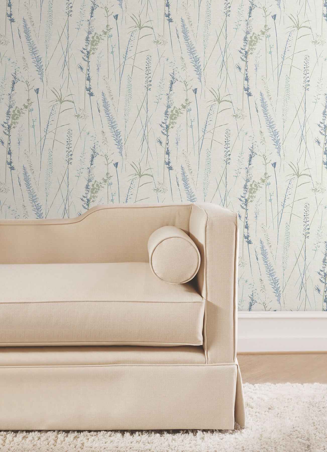 Meadow Splendor Blue Botanical Wallpaper - York Wallcoverings - LL3242 - York Wallcoverings Wallpaper
