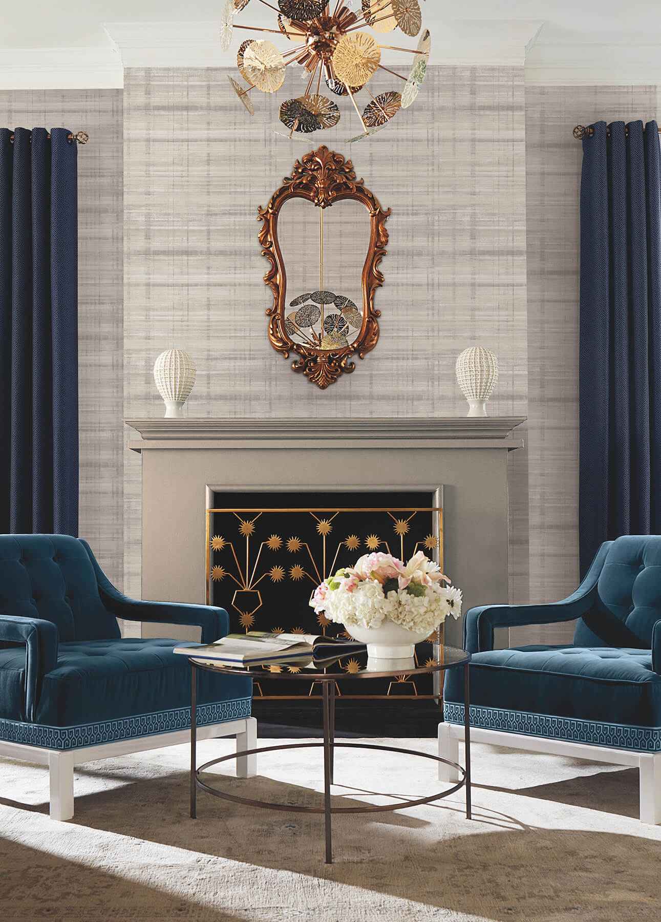 Vanishing Point Grey Striated Wallpaper - York Wallcoverings - LL3246 - York Wallcoverings Wallpaper