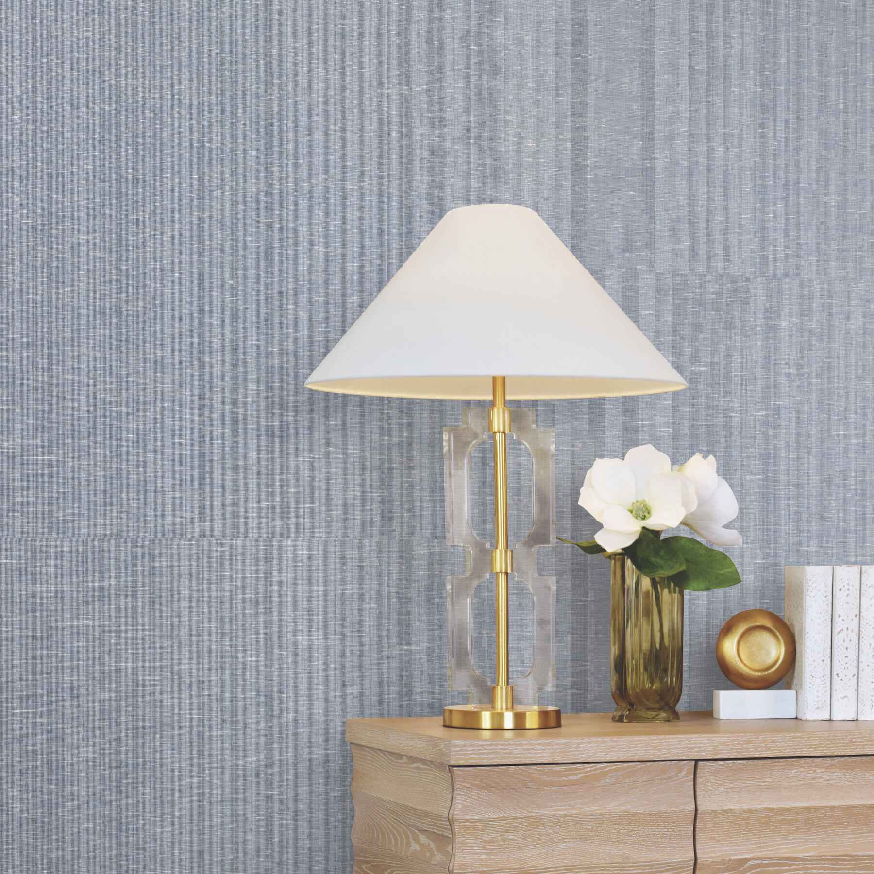 Hempfield Weave Blue Loomed Wallpaper - York Wallcoverings - LL4351 - York Wallcoverings Wallpaper