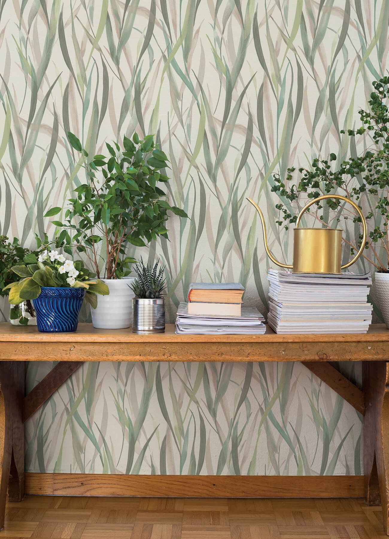 Willoughby Green Fronds Wallpaper - York Wallcoverings - 4202-330212