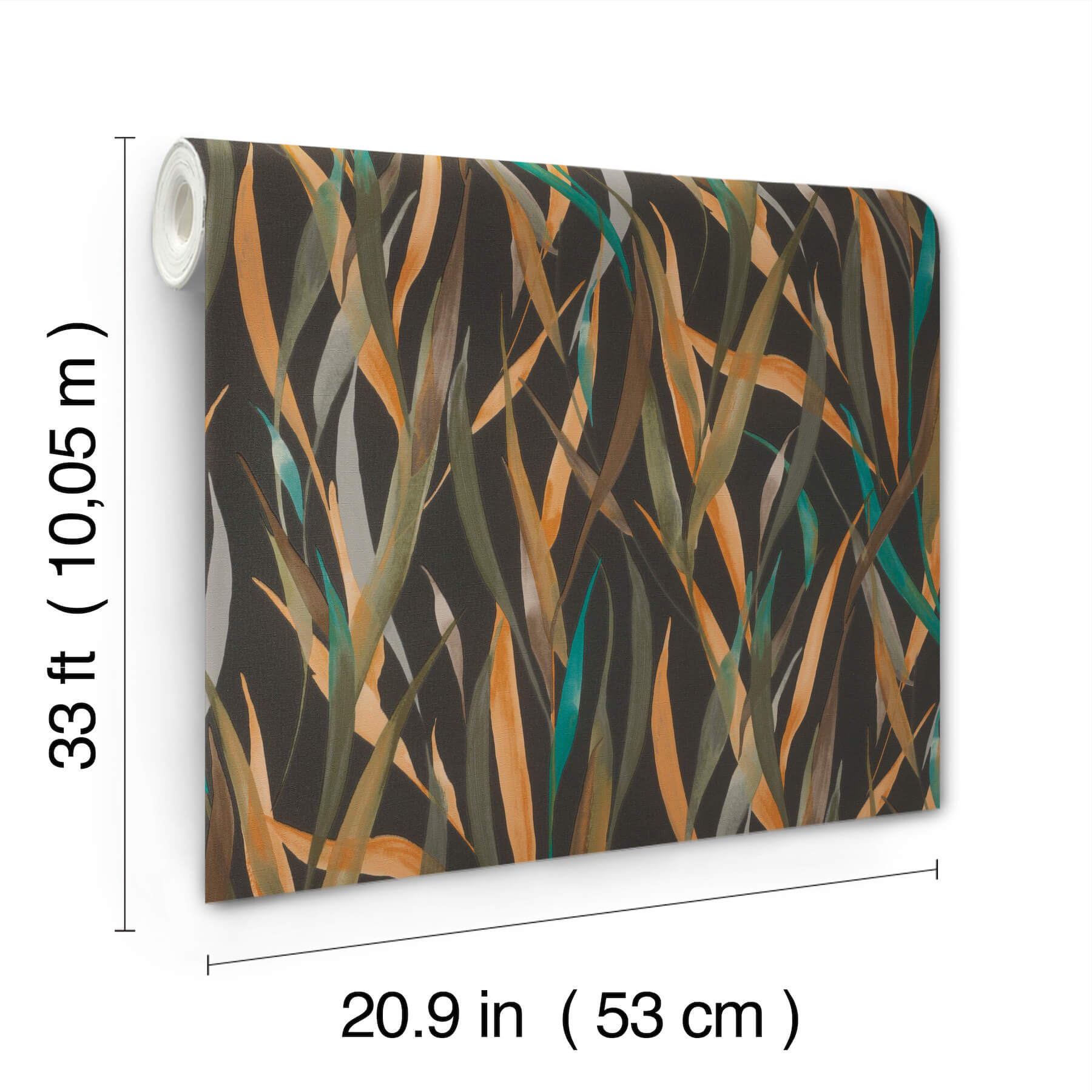 willoughby-black-fronds-wallpaper-york-wallcoverings-4202-330250 - York Wallcoverings Wallpaper