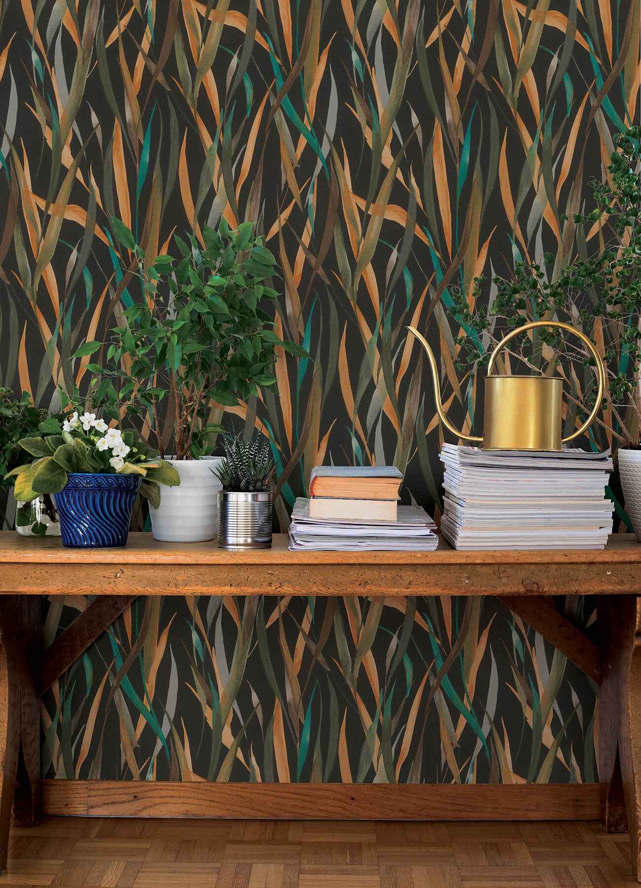 Willoughby Black Fronds Wallpaper - York Wallcoverings - 4202-330250 - York Wallcoverings Wallpaper