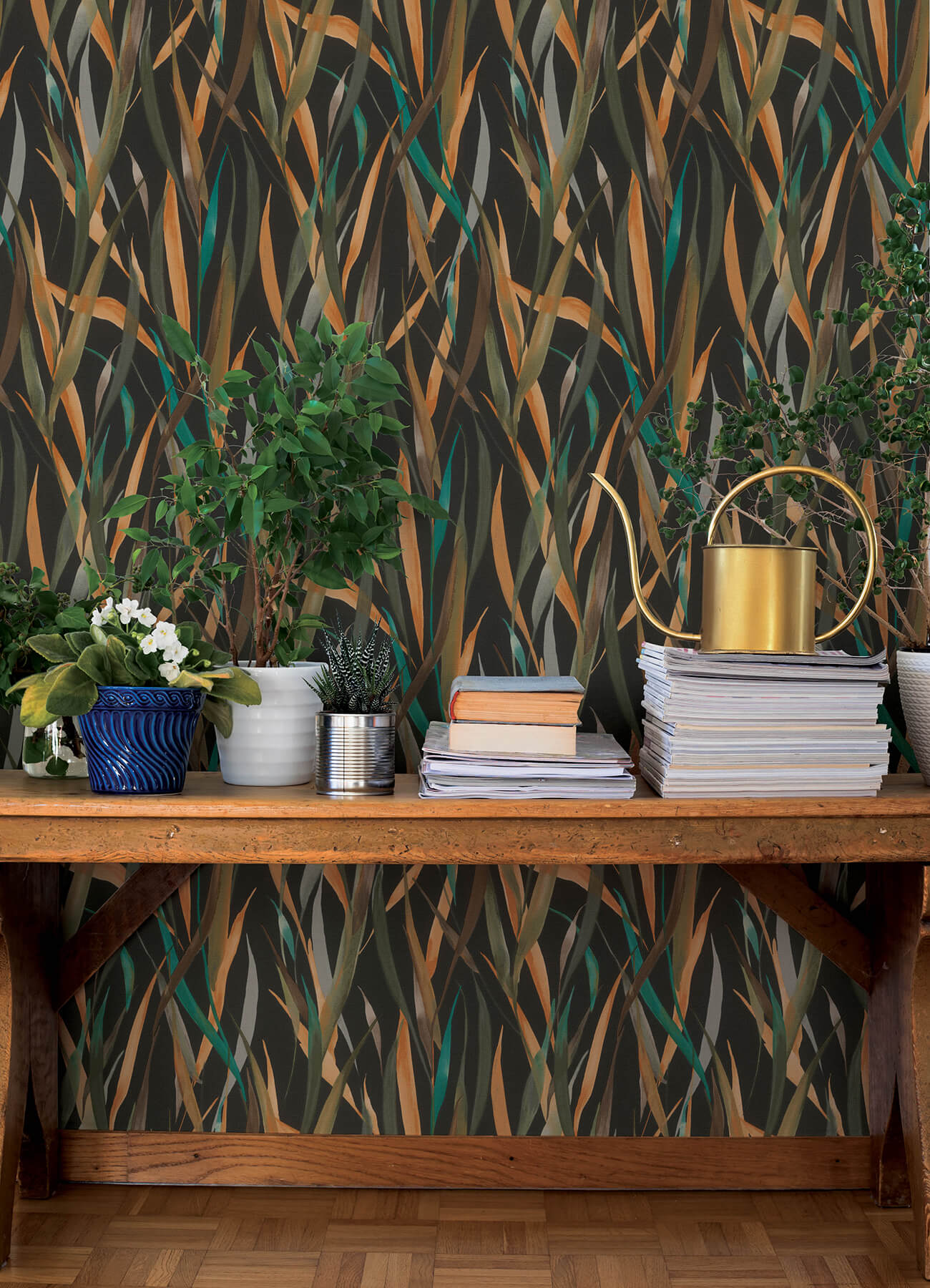 willoughby-black-fronds-wallpaper-york-wallcoverings-4202-330250 - York Wallcoverings Papel pintado