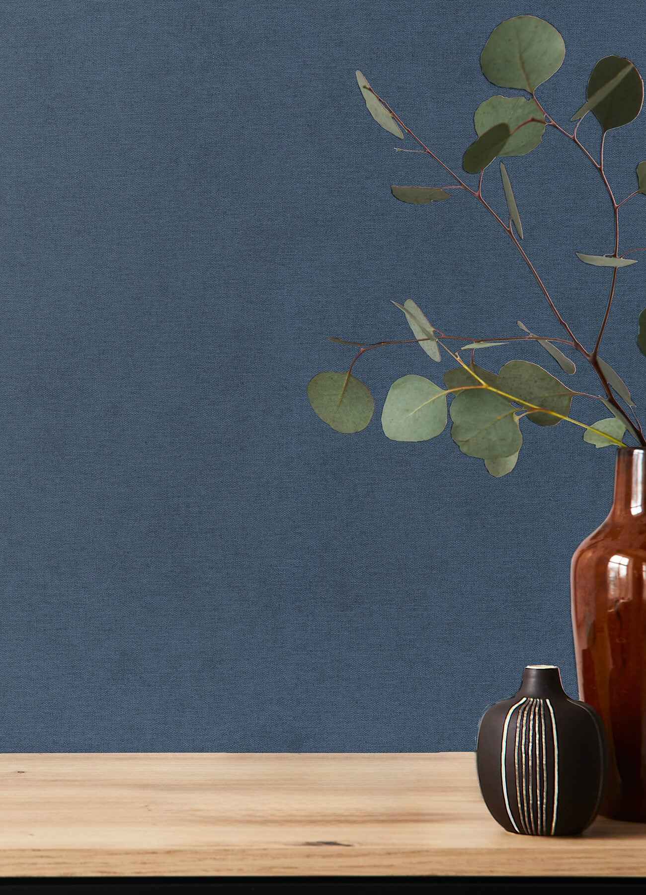 Cullen Navy Faux Linen Wallpaper - York Wallcoverings - 4202-408232