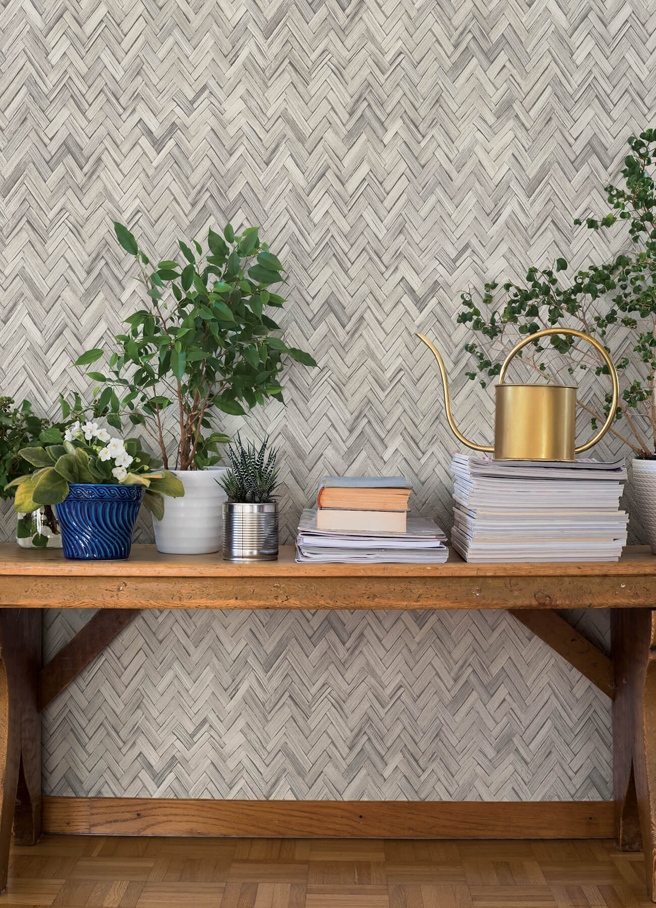 ellery-light-grey-herringbone-wallpaper-york-wallcoverings-4202-410365 - York Wallcoverings Papel pintado