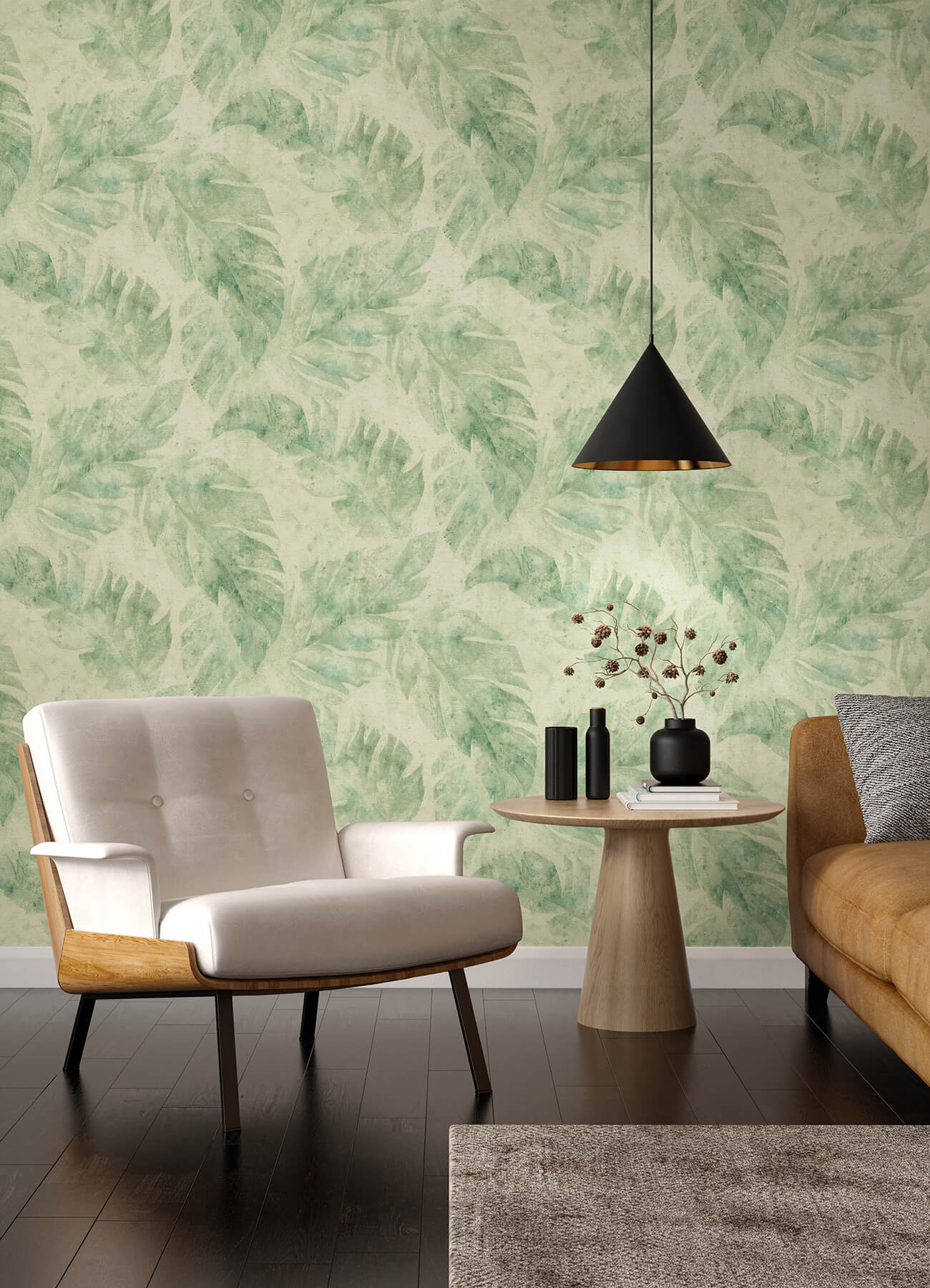 sanne-green-palm-wallpaper-york-wallcoverings-4202-416121 - York Wallcoverings Papel pintado