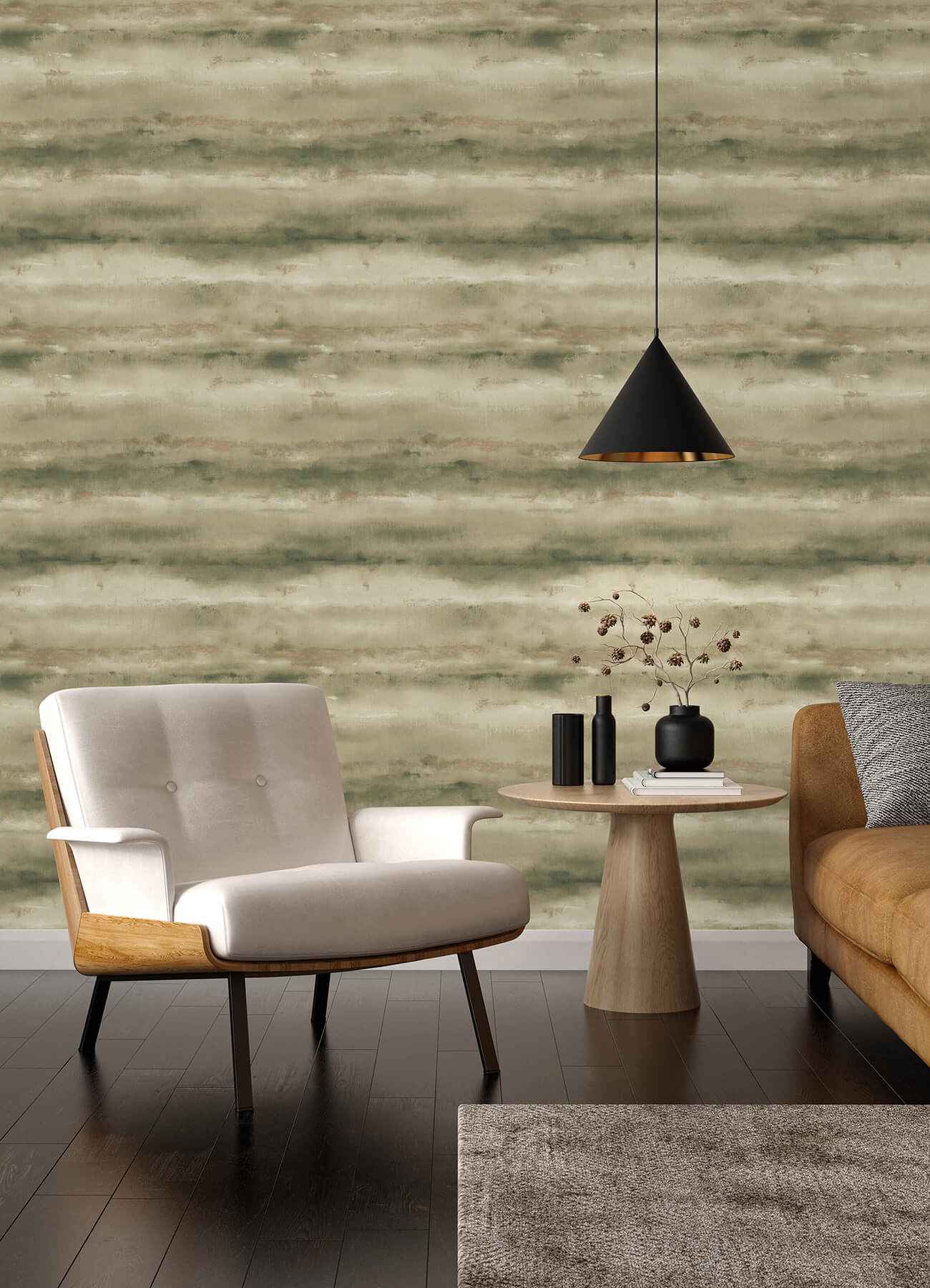 Ayla Green Abstract Stripe Wallpaper - York Wallcoverings - 4202-481655 - York Wallcoverings Wallpaper