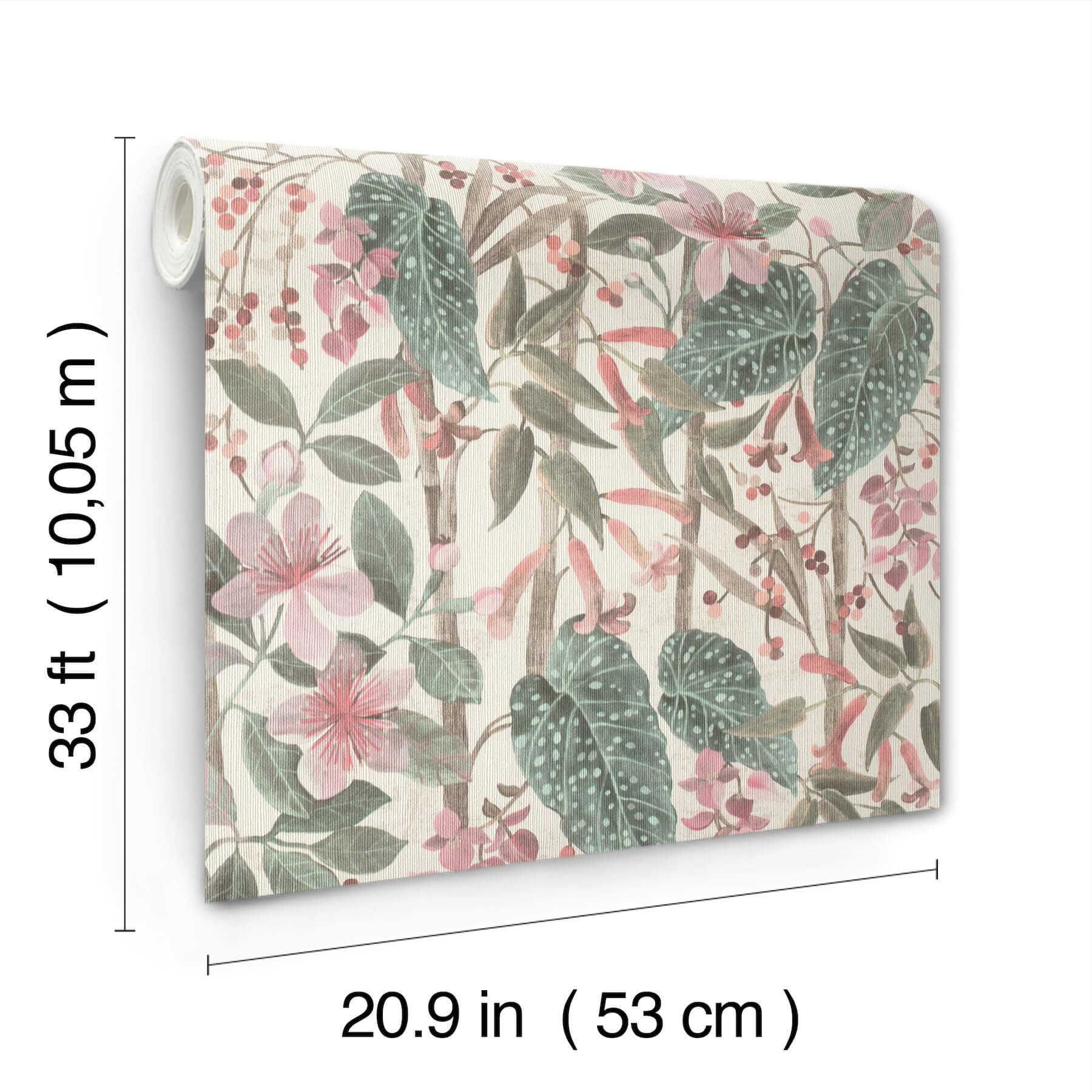 kalina-teal-floral-fruits-wallpaper-york-wallcoverings-4202-538212 - York Wallcoverings Papel pintado
