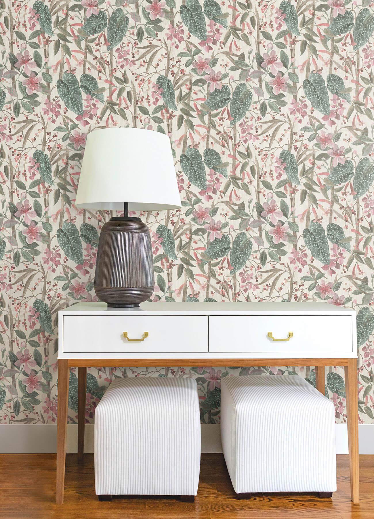 kalina-teal-floral-fruits-wallpaper-york-wallcoverings-4202-538212 - York Wallcoverings Papel pintado