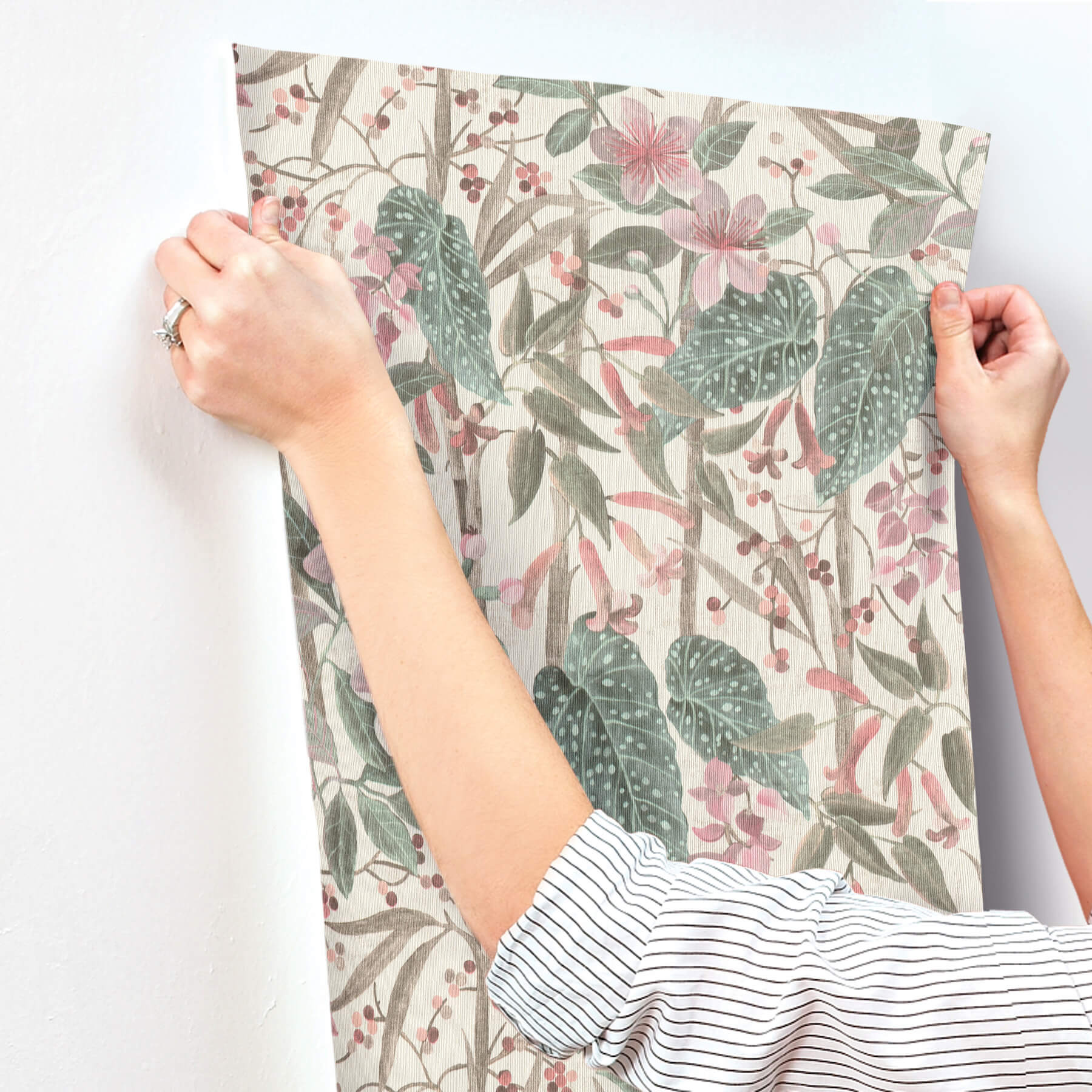 kalina-teal-floral-fruits-wallpaper-york-wallcoverings-4202-538212 - York Wallcoverings Wallpaper
