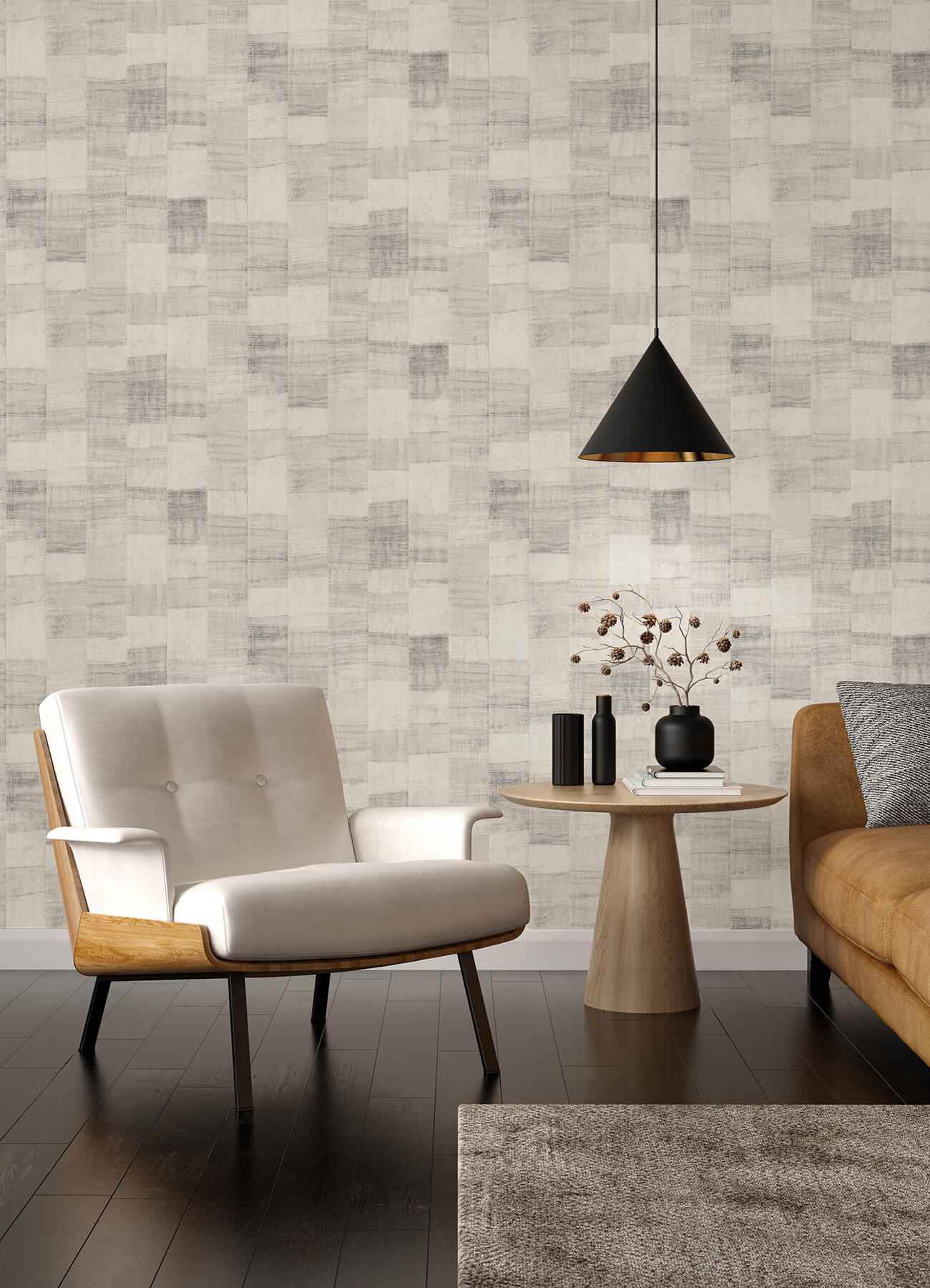 Ivo Grey Block Stripe Wallpaper - York Wallcoverings - 4202-570946