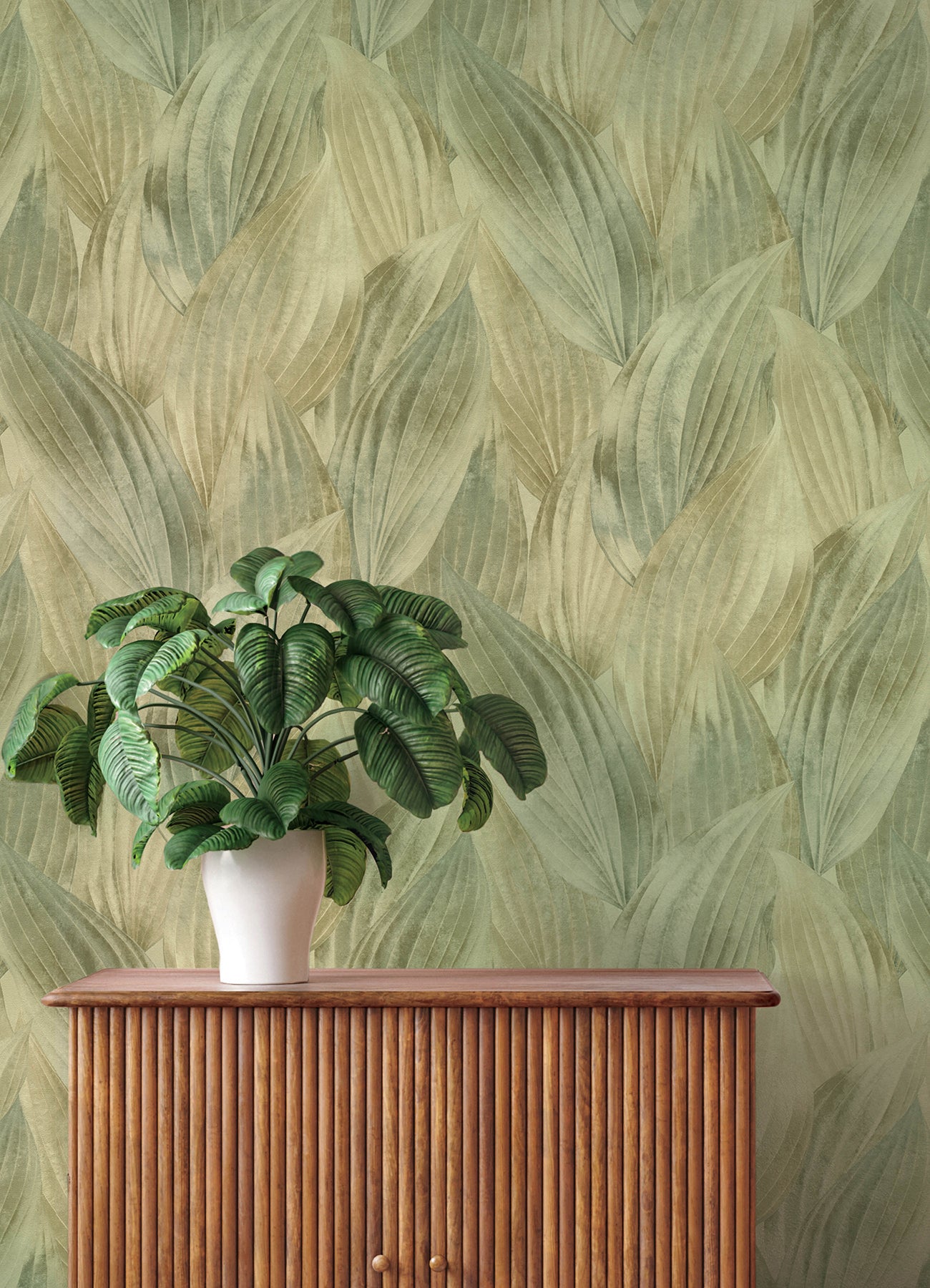 melora-green-leaf-wallpaper-york-wallcoverings-4202-571547 - York Wallcoverings Papel pintado