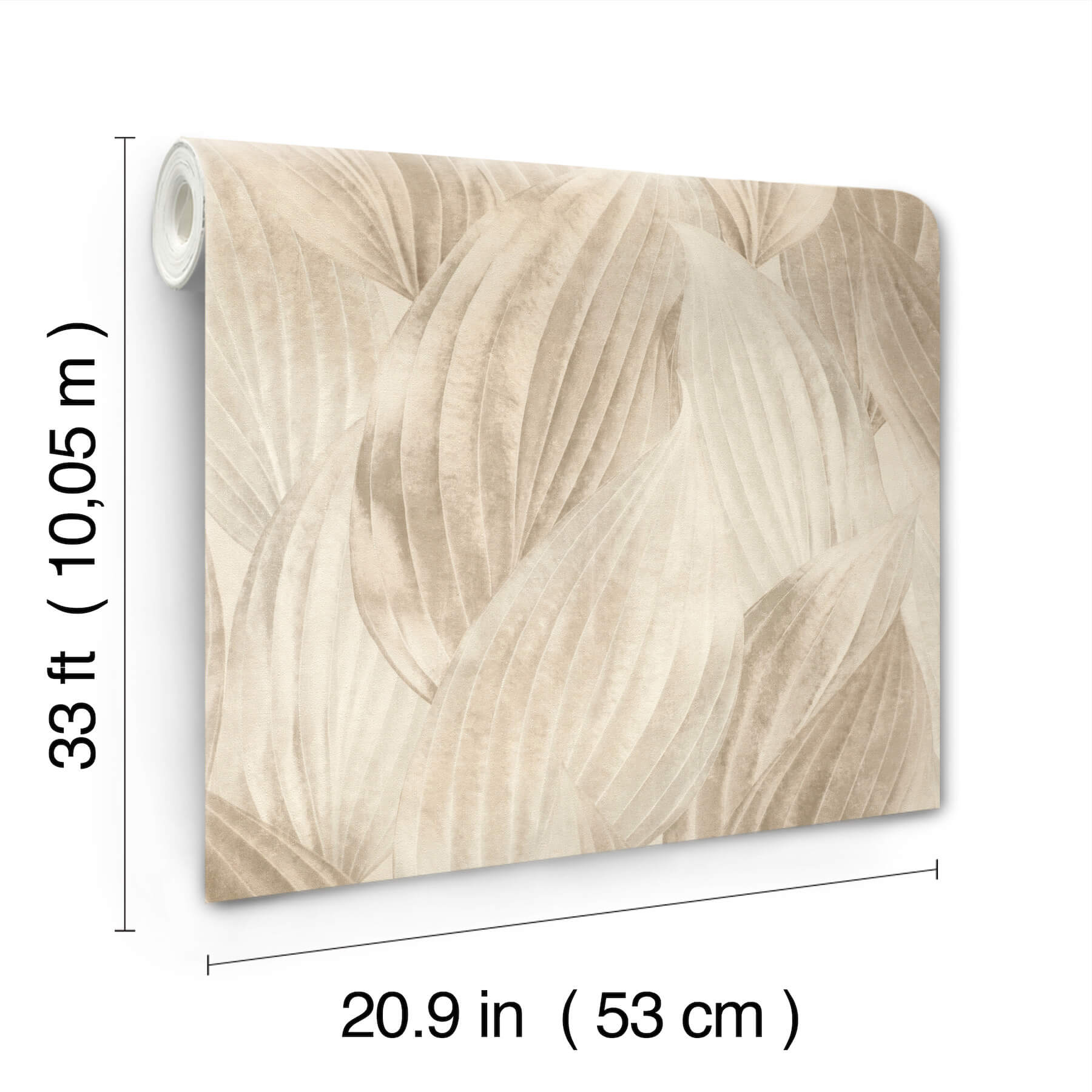 melora-beige-leaf-wallpaper-york-wallcoverings-4202-571554 - York Wallcoverings Papel pintado