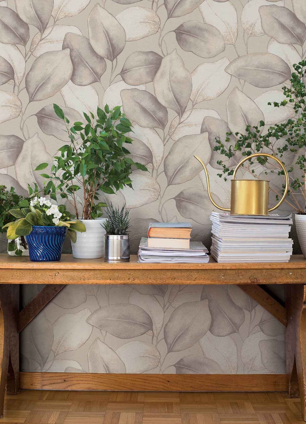 Evanthe Grey Vine Wallpaper - York Wallcoverings - 4202-659856