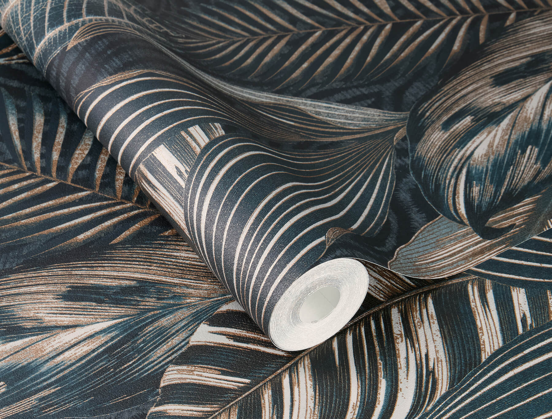 acacius-dark-blue-tropical-foliage-wallpaper-york-wallcoverings-4202-751840 - York Wallcoverings Wallpaper