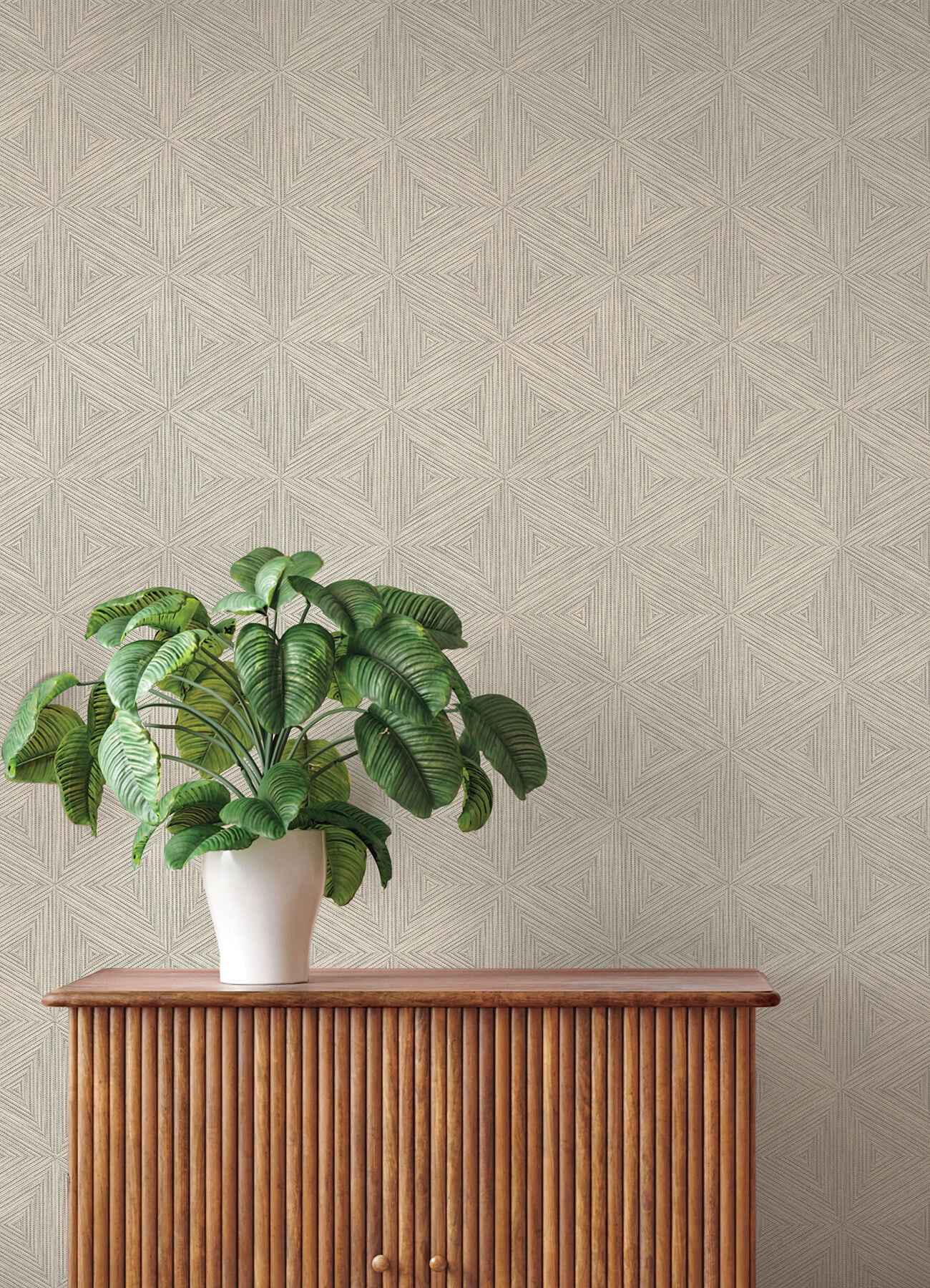 Anara Grey Geo Faux Grasscloth Wallpaper - York Wallcoverings - 4202-571257 - York Wallcoverings Wallpaper