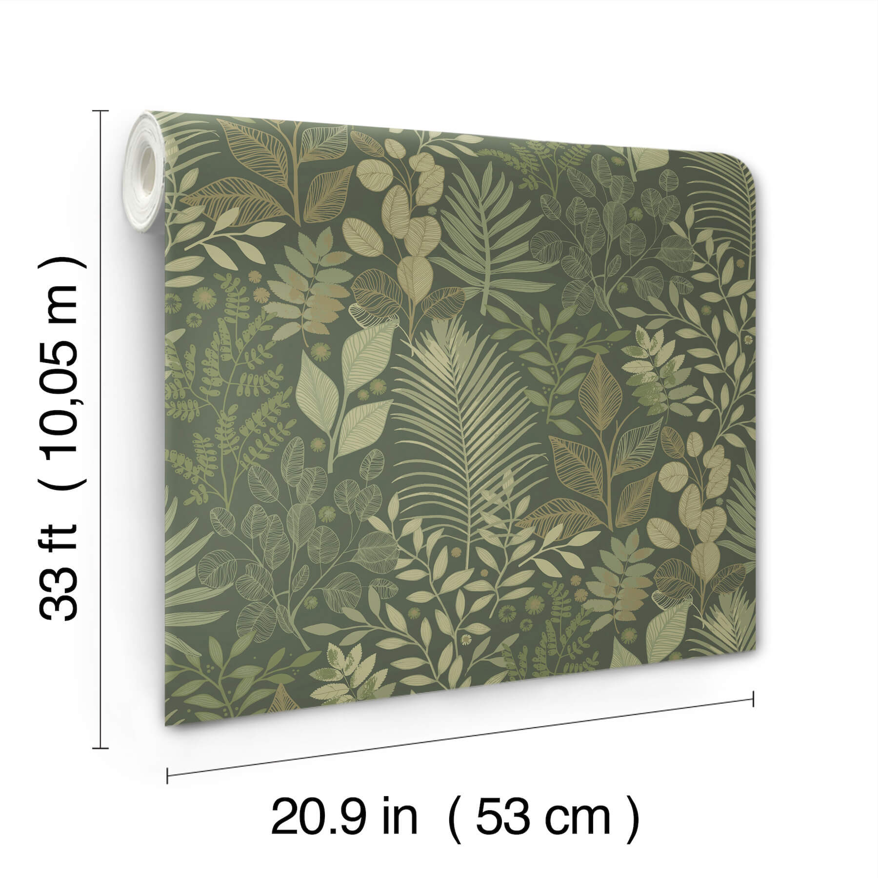 ngslycka-dark-green-forest-botanicals-wallpaper-york-wallcoverings-4201-20103 - York Wallcoverings Papel pintado