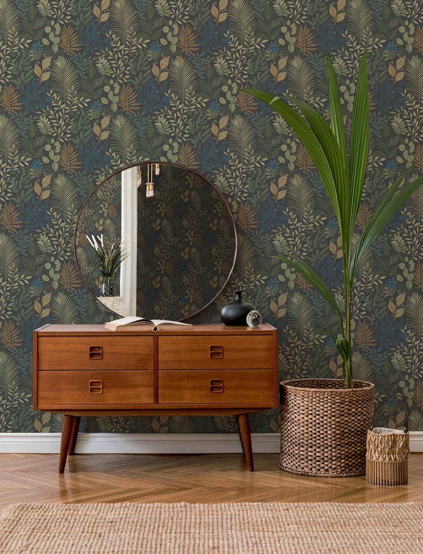 Ängslycka Charcoal Forest Botanicals Wallpaper - York Wallcoverings - 4201-20105 - York Wallcoverings Wallpaper