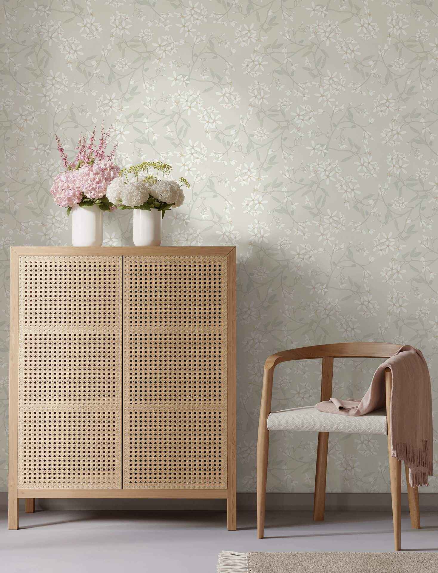Paradis Dove Bouquet Toss Wallpaper - York Wallcoverings - 4201-20110 - York Wallcoverings Wallpaper