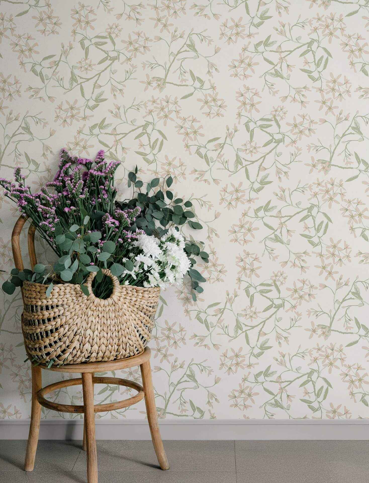 Paradis Blush Bouquet Toss Wallpaper - York Wallcoverings - 4201-20111 - York Wallcoverings Wallpaper