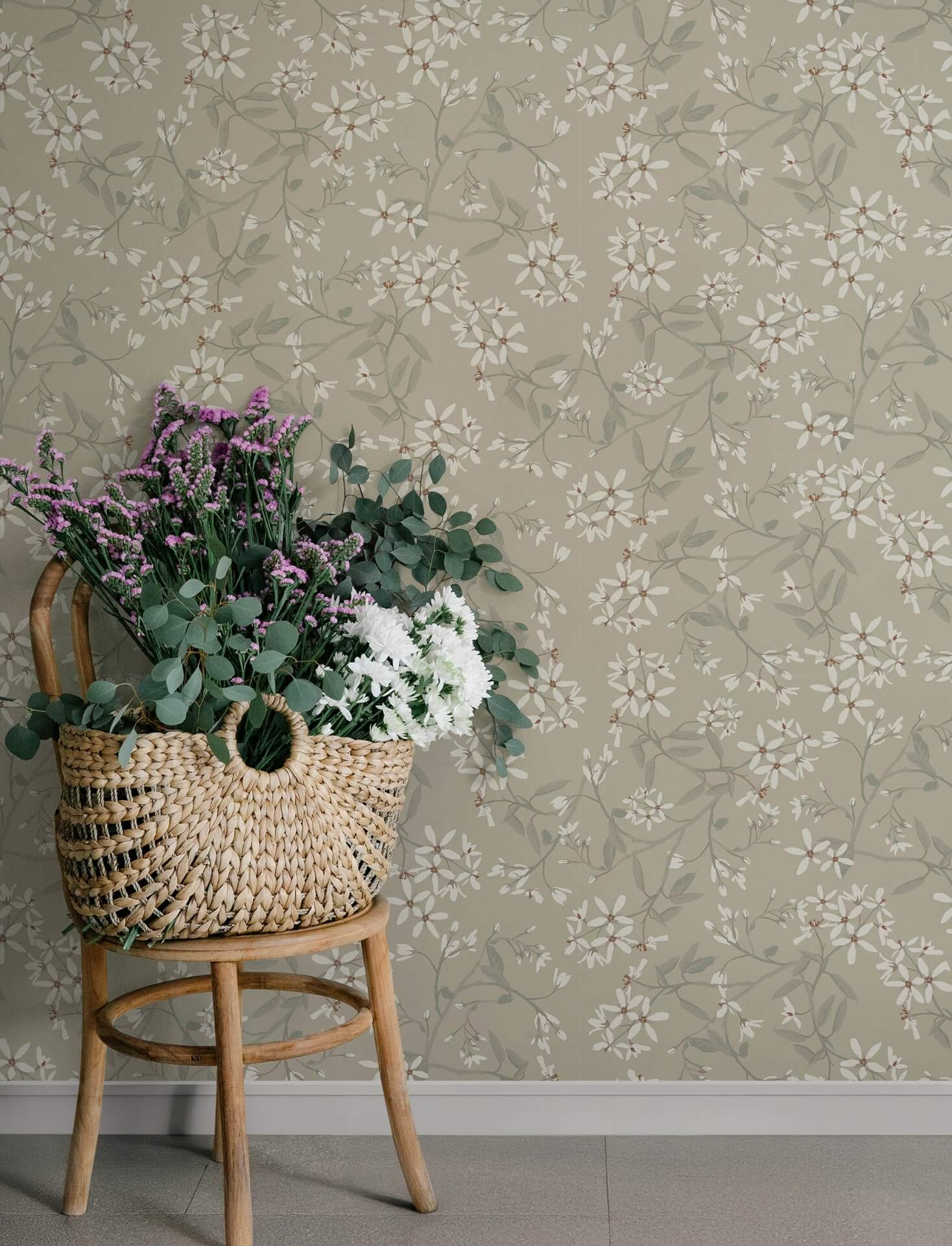 paradis-grey-bouquet-toss-wallpaper-york-wallcoverings-4201-20113 - York Wallcoverings Papel pintado