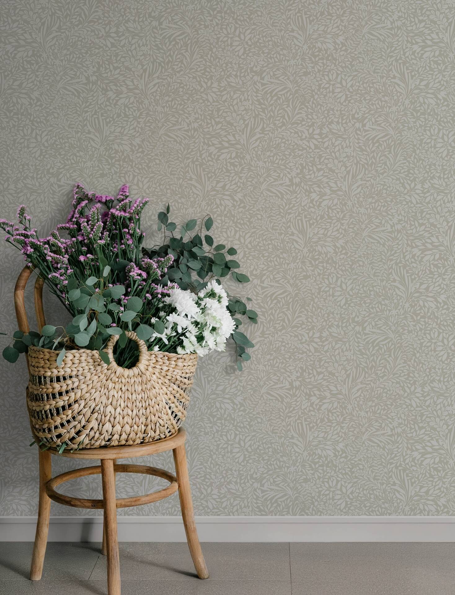 kristina-taupe-botanical-wallpaper-york-wallcoverings-4201-20127 - York Wallcoverings Wallpaper